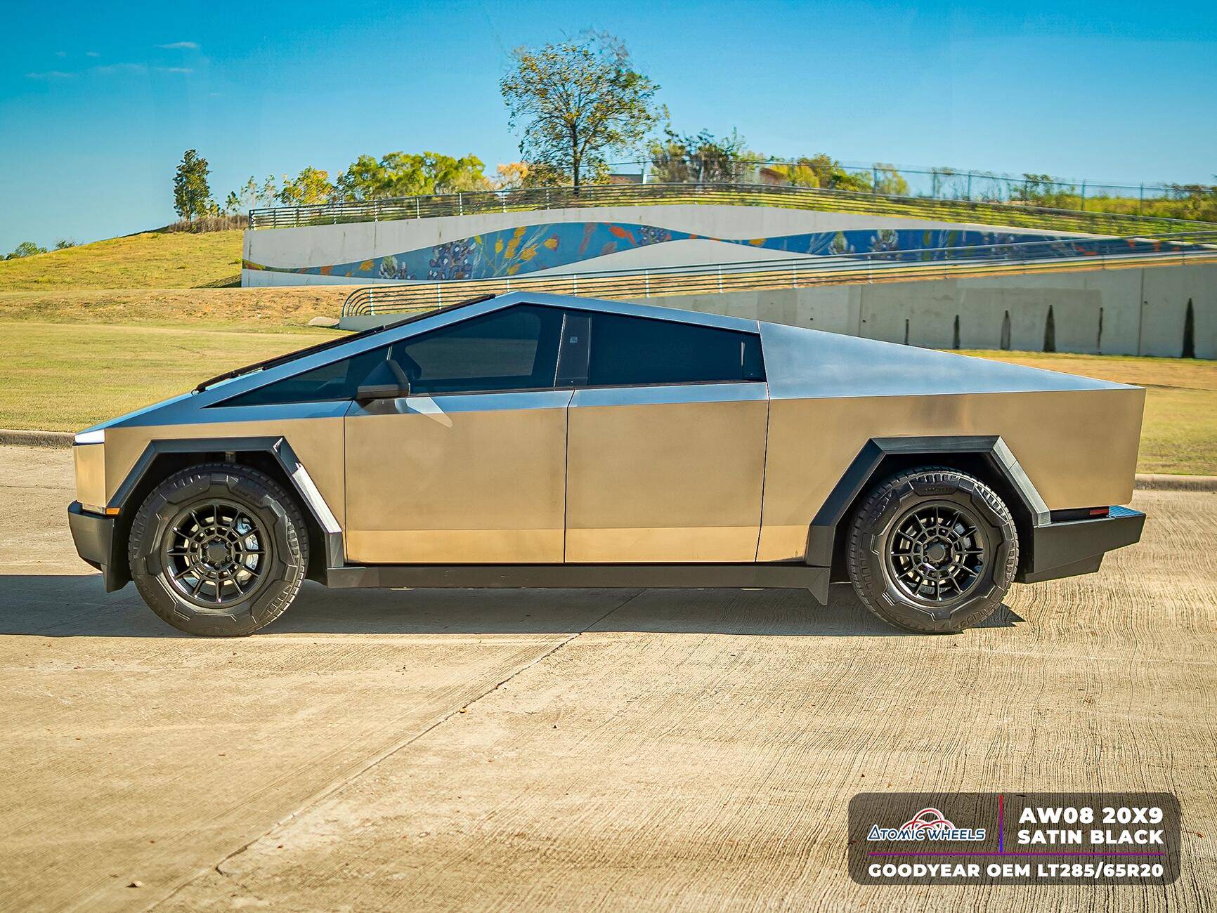 Tesla Cybertruck Fully Forged Atomic Wheels for Tesla Cybetruck AW08_20_SatinBlack_Cyber_stamp_3