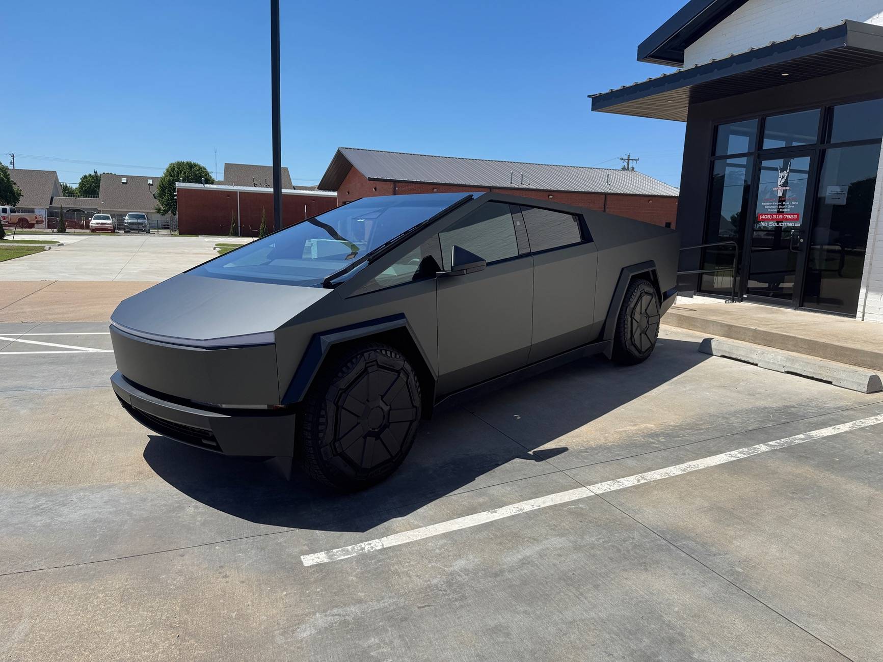 Tesla Cybertruck Twraps Matte Mysterious Green Self-Install Wrap Done IMG_2095