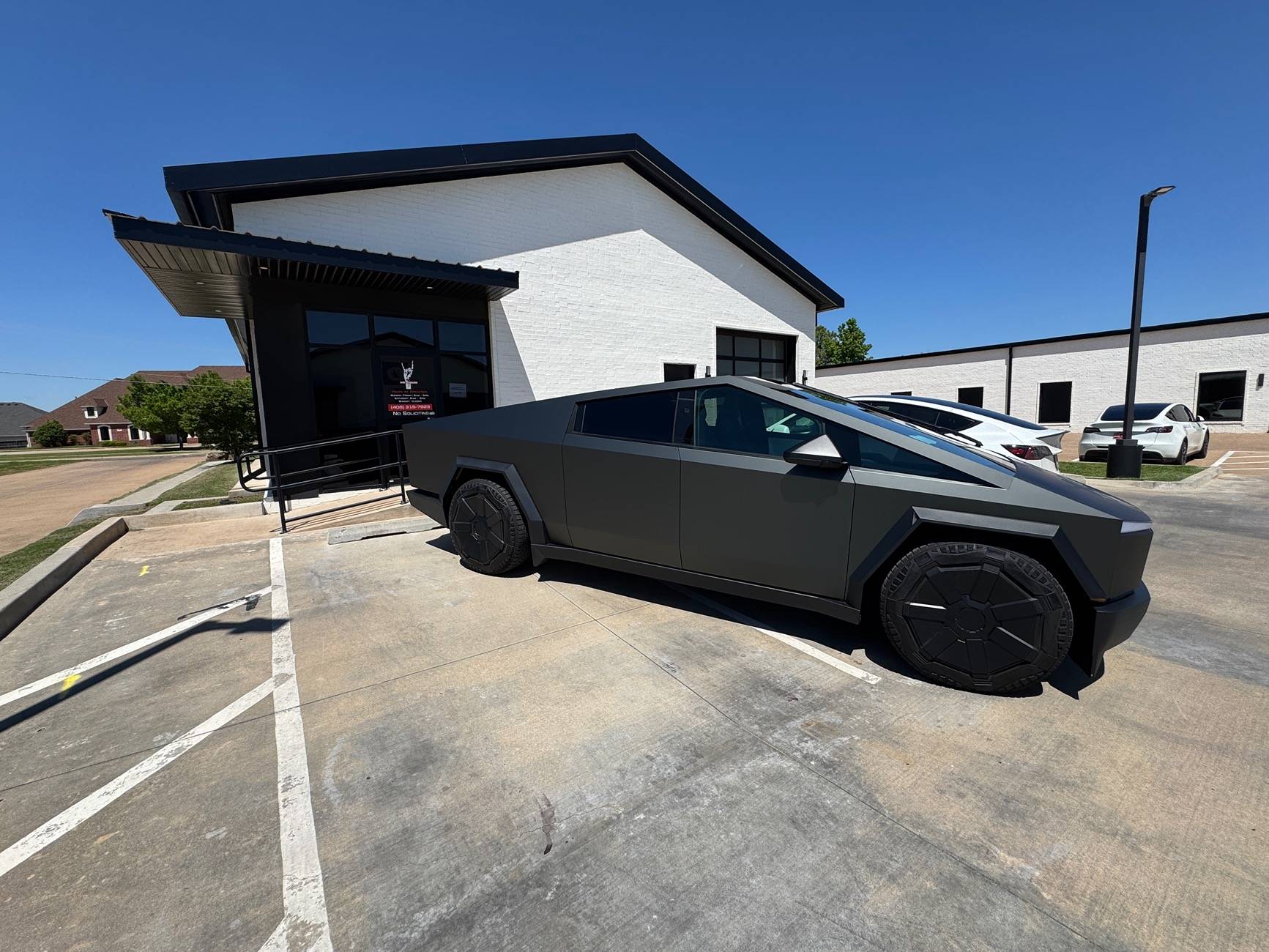 Tesla Cybertruck Twraps Matte Mysterious Green Self-Install Wrap Done IMG_2092