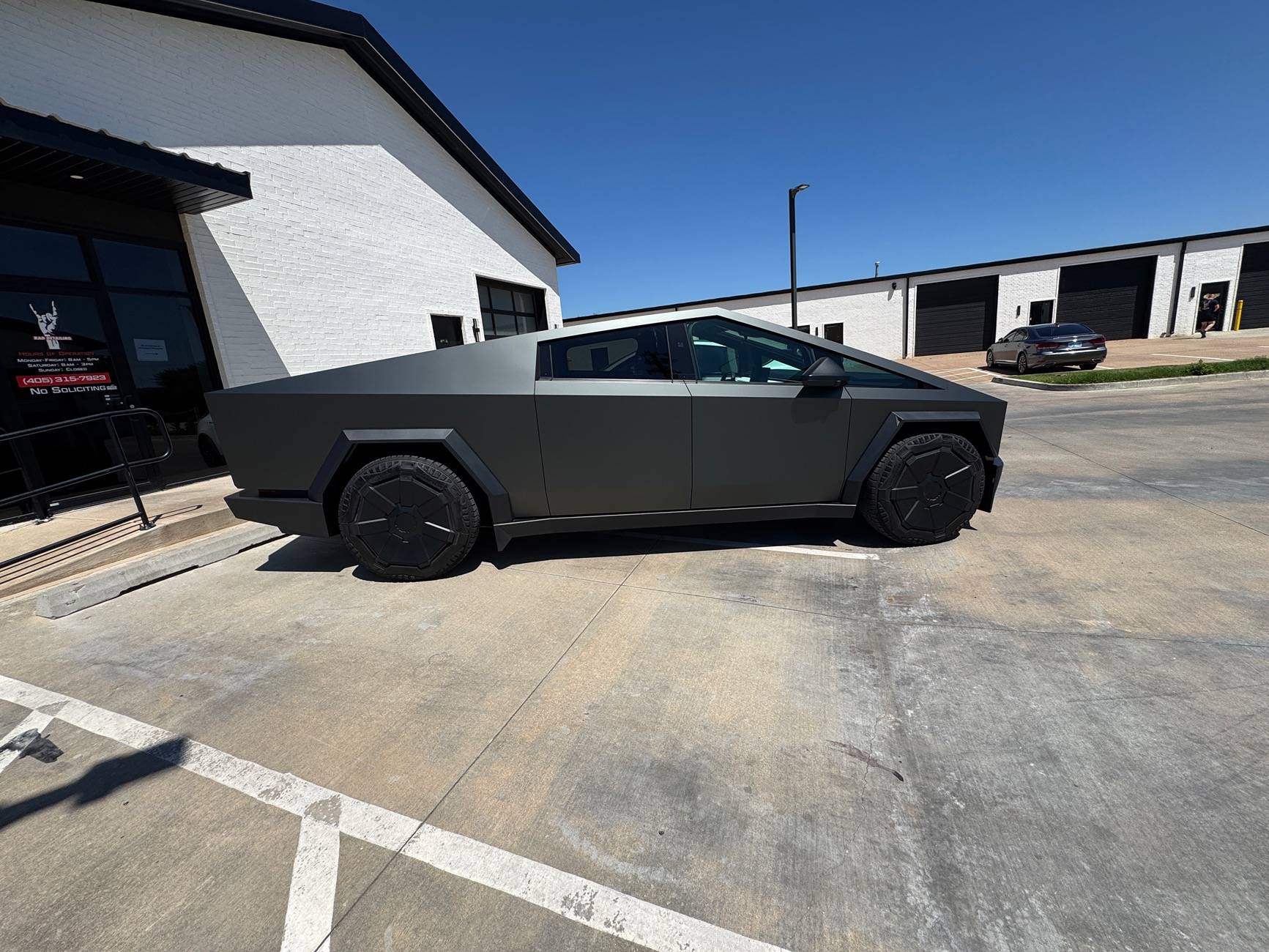 Tesla Cybertruck Twraps Matte Mysterious Green Self-Install Wrap Done IMG_2091