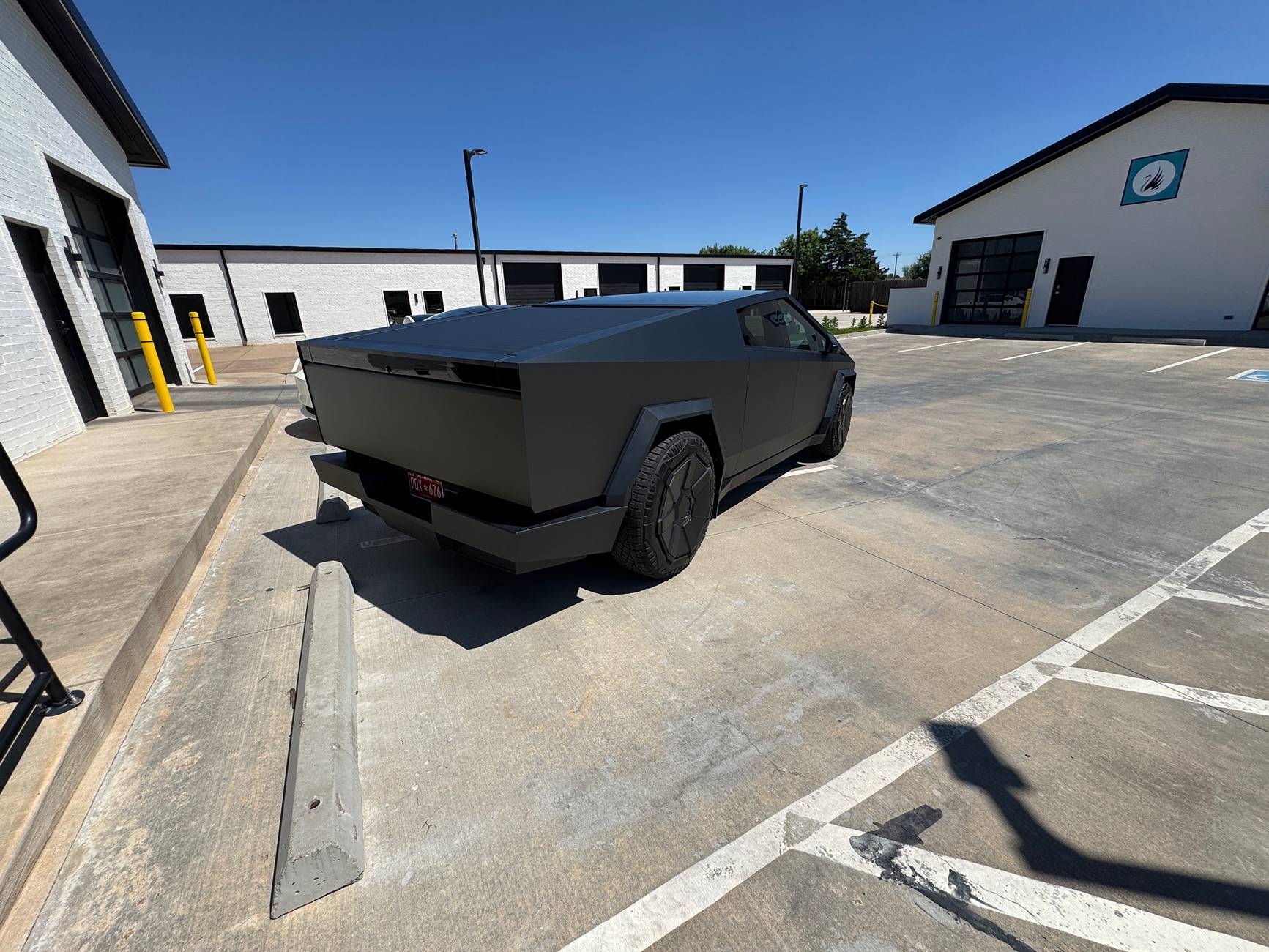 Tesla Cybertruck Twraps Matte Mysterious Green Self-Install Wrap Done IMG_2089