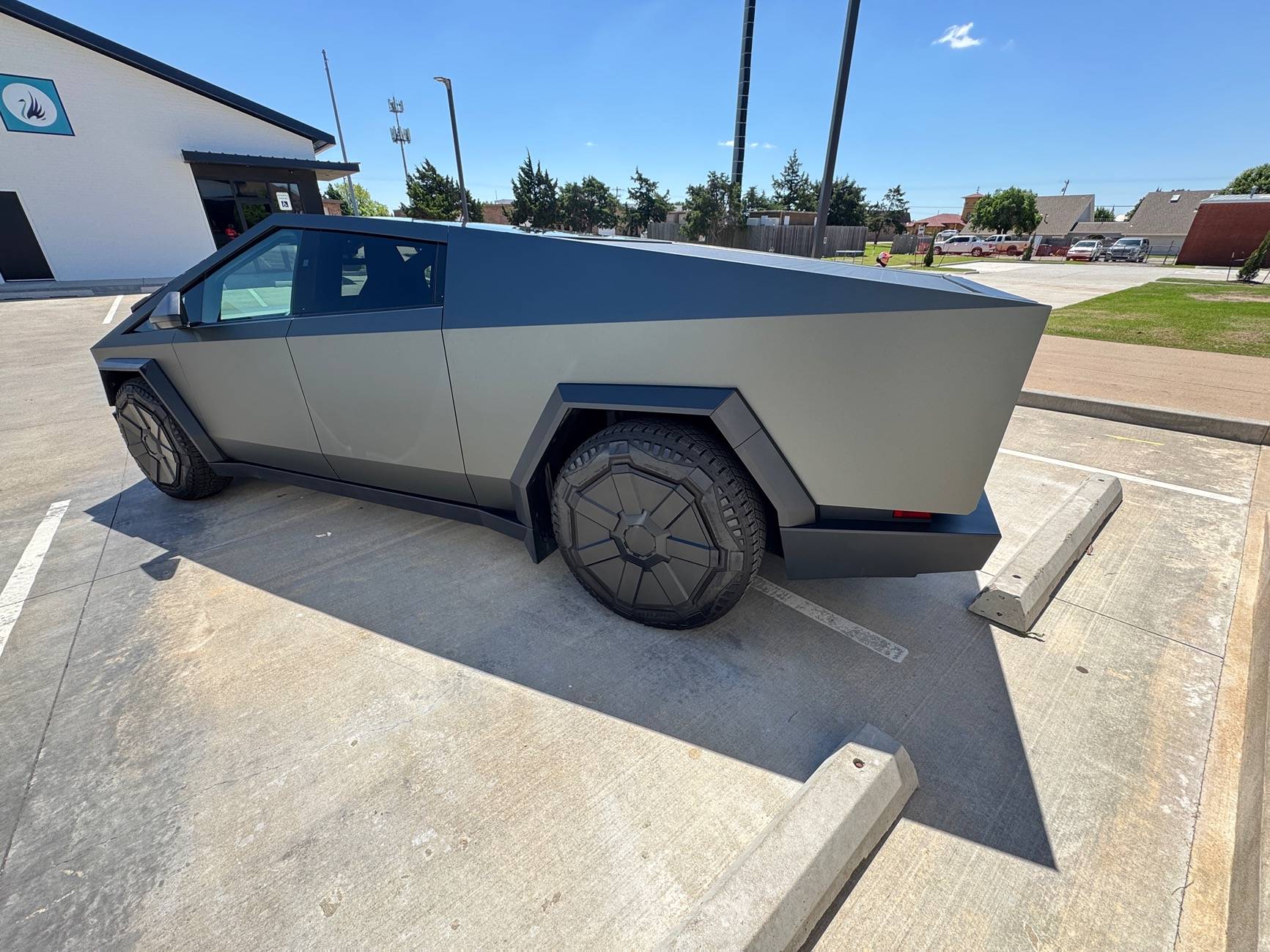 Tesla Cybertruck Twraps Matte Mysterious Green Self-Install Wrap Done IMG_2088