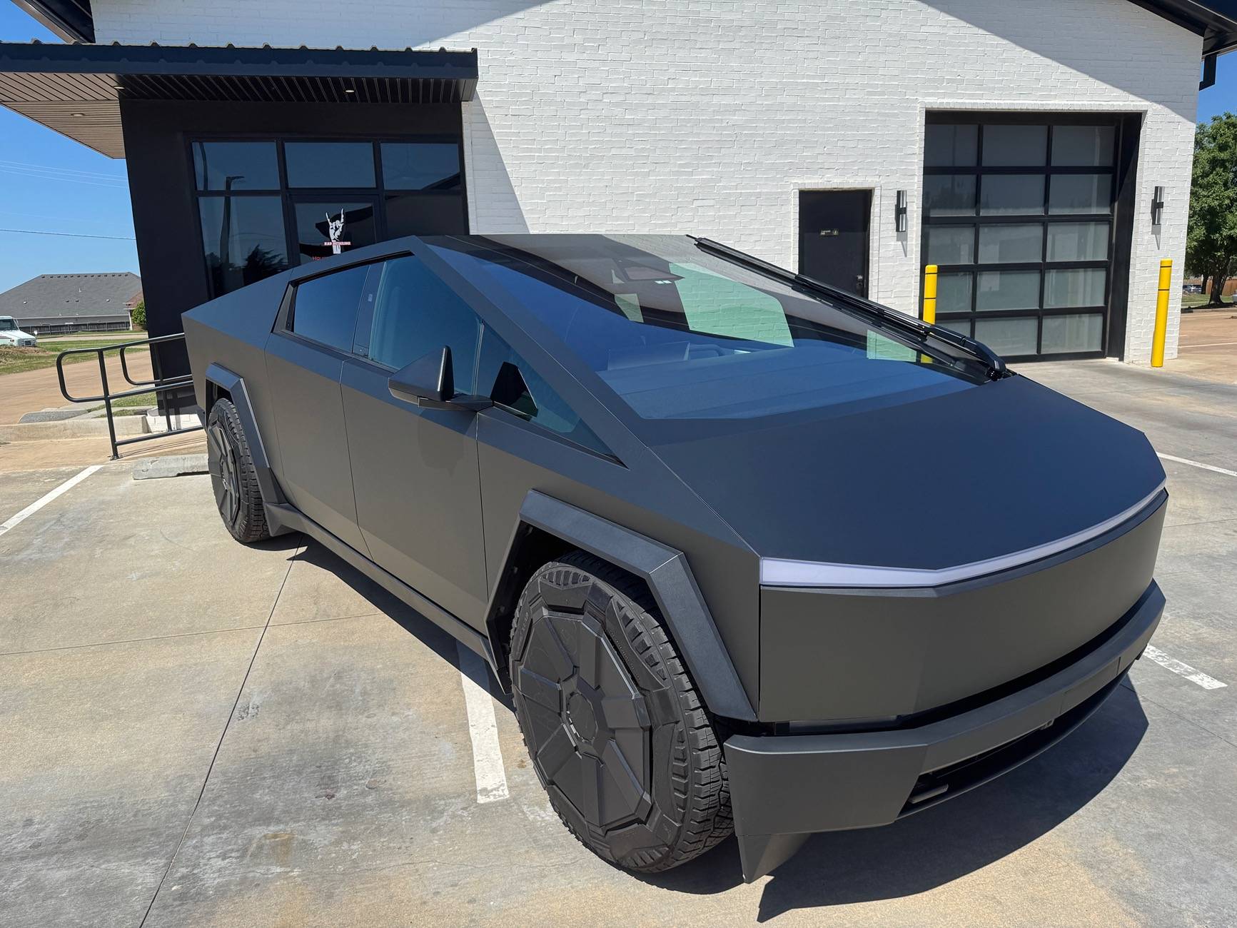 Tesla Cybertruck Twraps Matte Mysterious Green Self-Install Wrap Done IMG_2093