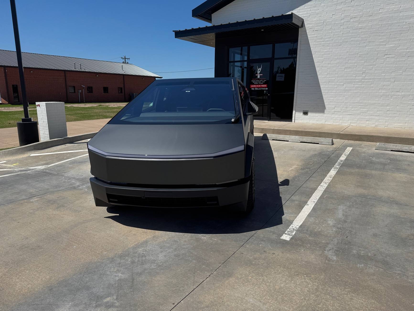 Tesla Cybertruck Twraps Matte Mysterious Green Self-Install Wrap Done IMG_2094
