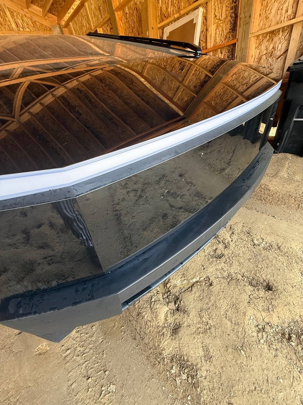 Tesla Cybertruck Tore wrap and PPF with pressure washer CTtear2