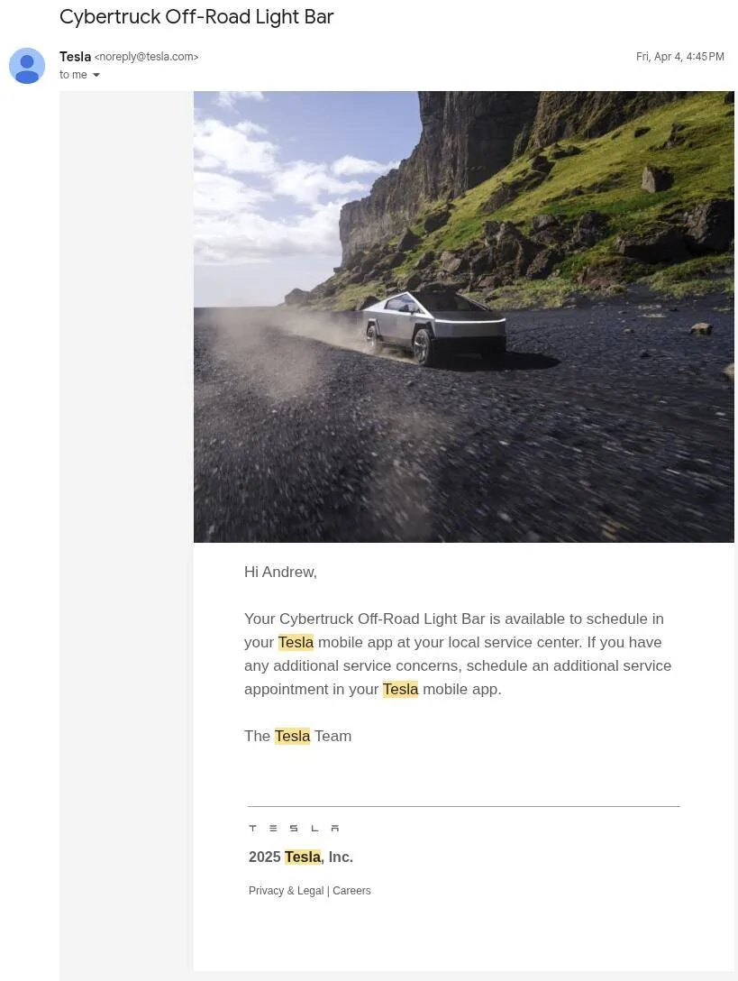 Tesla Cybertruck Survey for Beast Owners With Lightbar Screenshot From 2025-05-04 23-34-41
