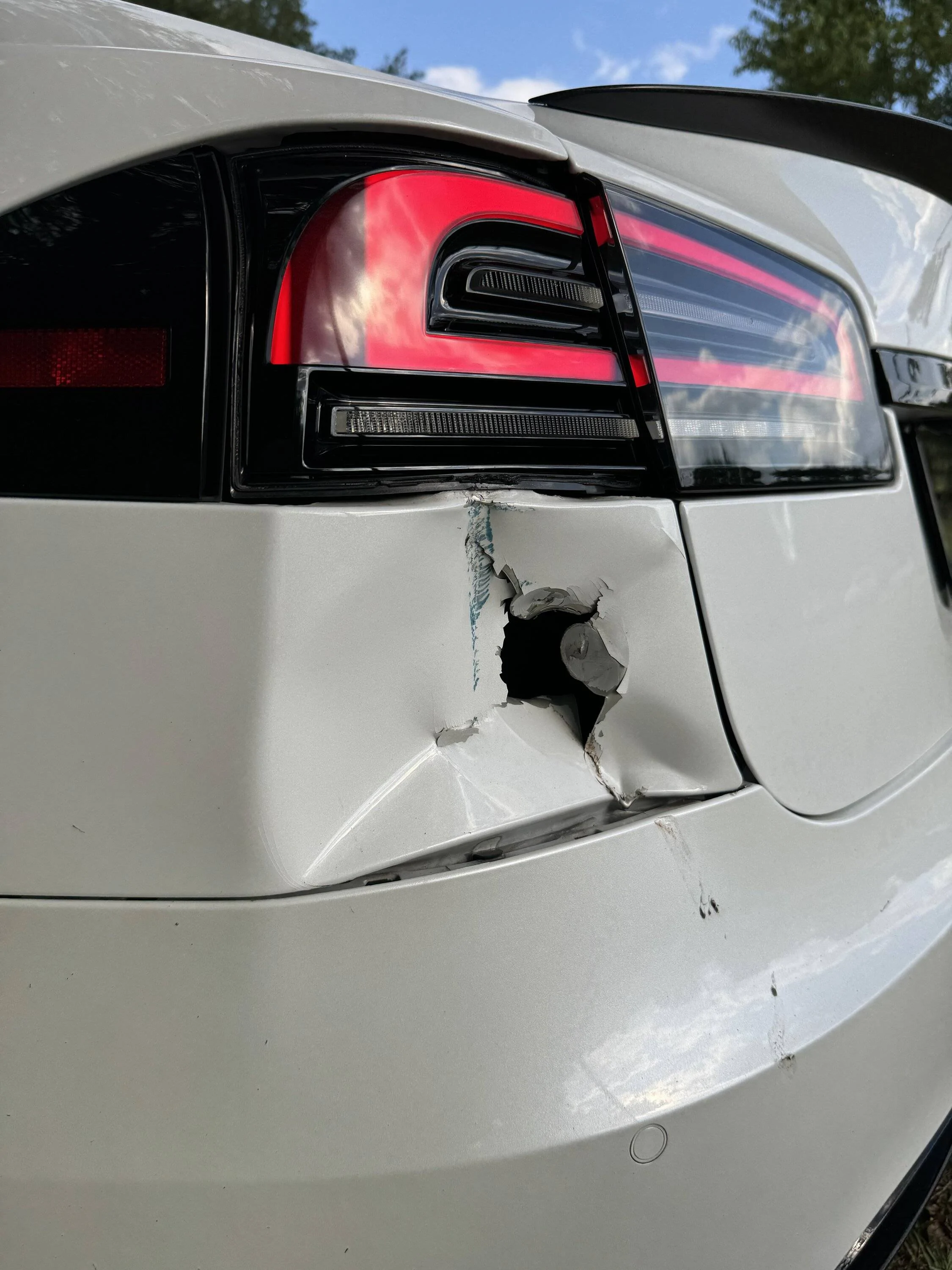 Tesla Cybertruck Wrap to prevent Boss from hitting new truck like he did my Model S Plaid IMG_1144