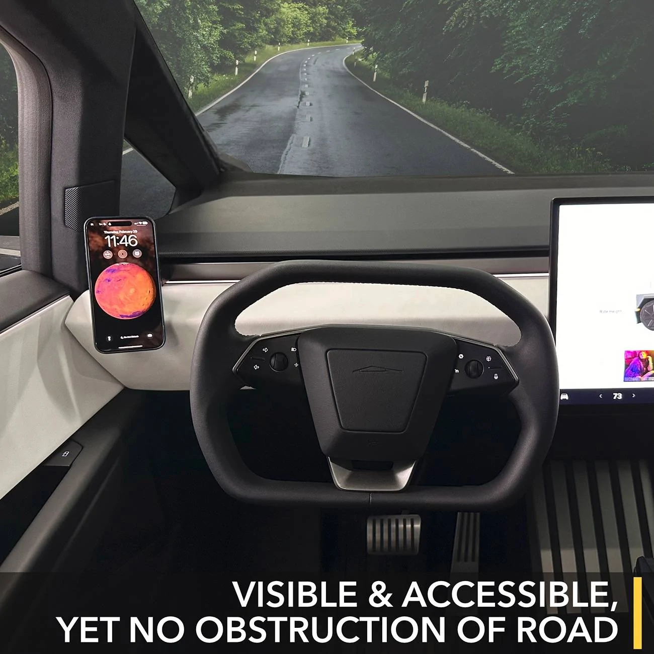 Tesla Cybertruck Dashboard MagSafe charger by TWRAPS 3