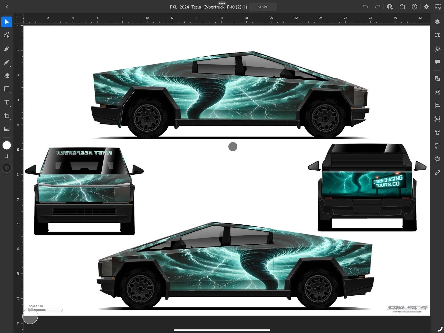 Tesla Cybertruck CybertruckWraps.us can help bring custom designed wrap to life! IMG_2699
