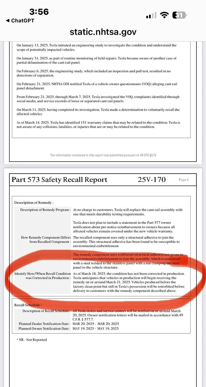 Tesla Cybertruck Recall re-glue panels IMG_1383