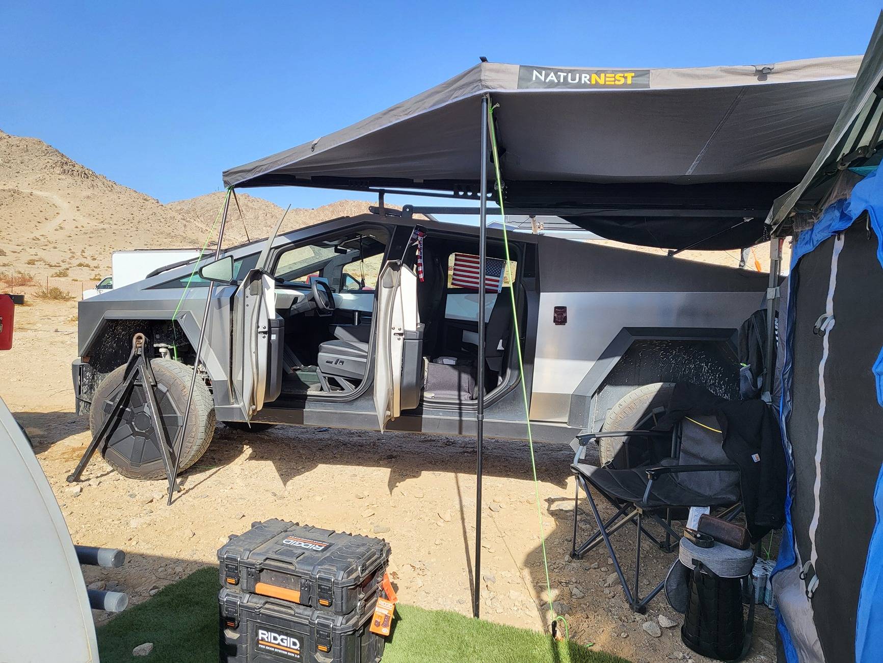 Tesla Cybertruck Installed OpenRoad 270 Degree awning, Getting ready for some camping! 20250204_133531