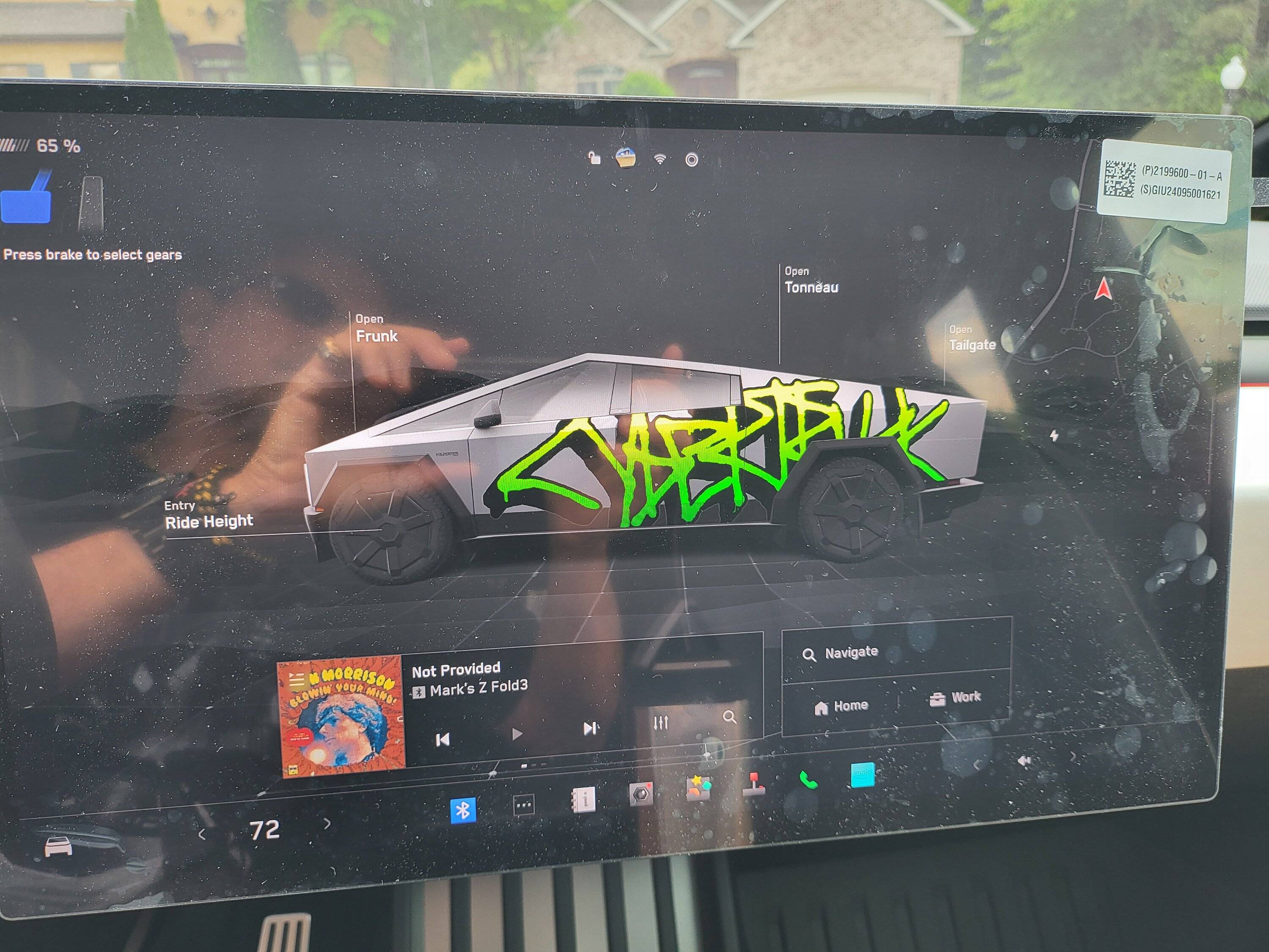 Tesla Cybertruck Abstract Ocean Ultra Premium Tempered Glass Screen Protector Installed! 20250427_130327