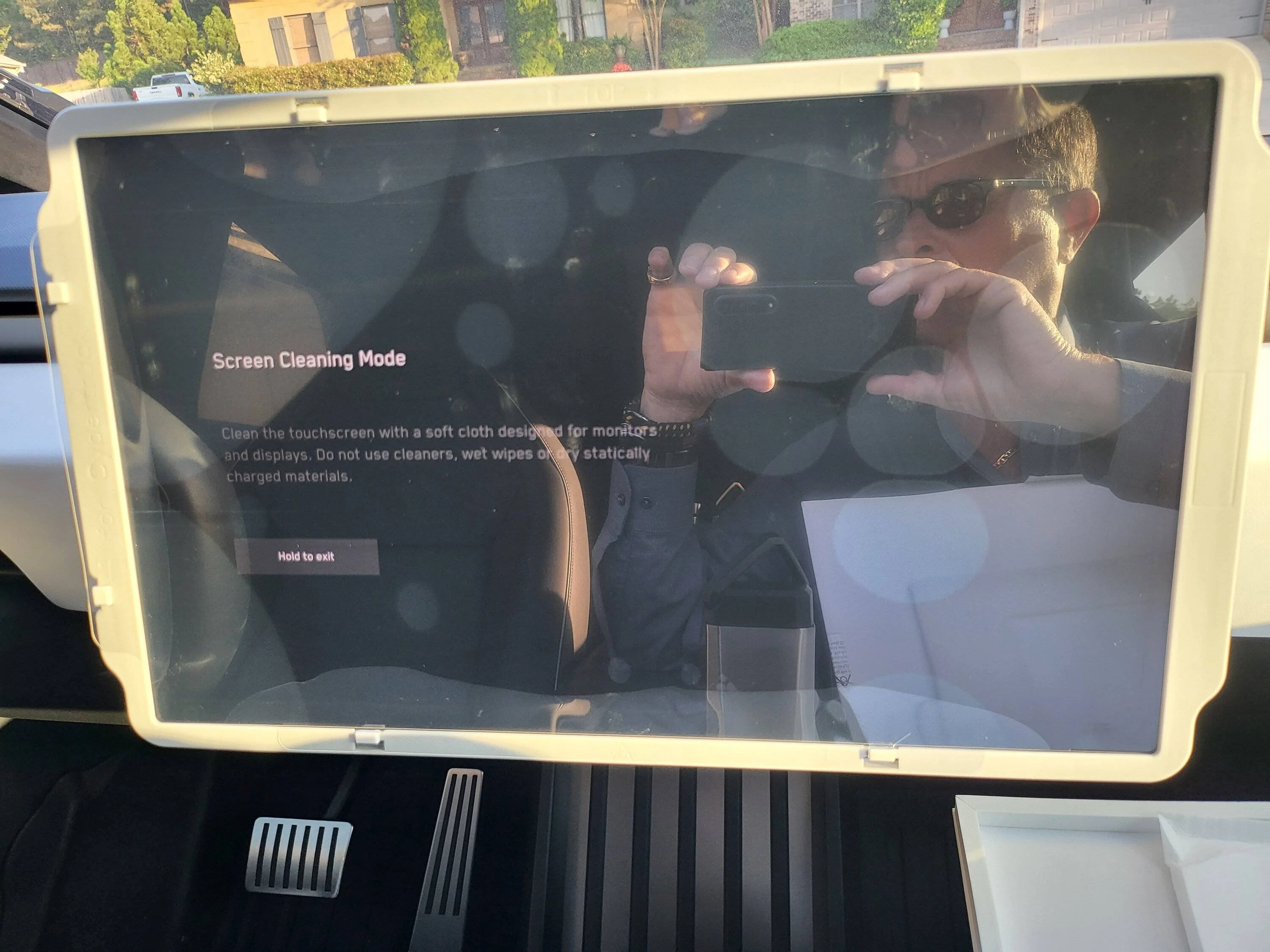 Tesla Cybertruck Abstract Ocean Ultra Premium Tempered Glass Screen Protector Installed! 20250428_182145