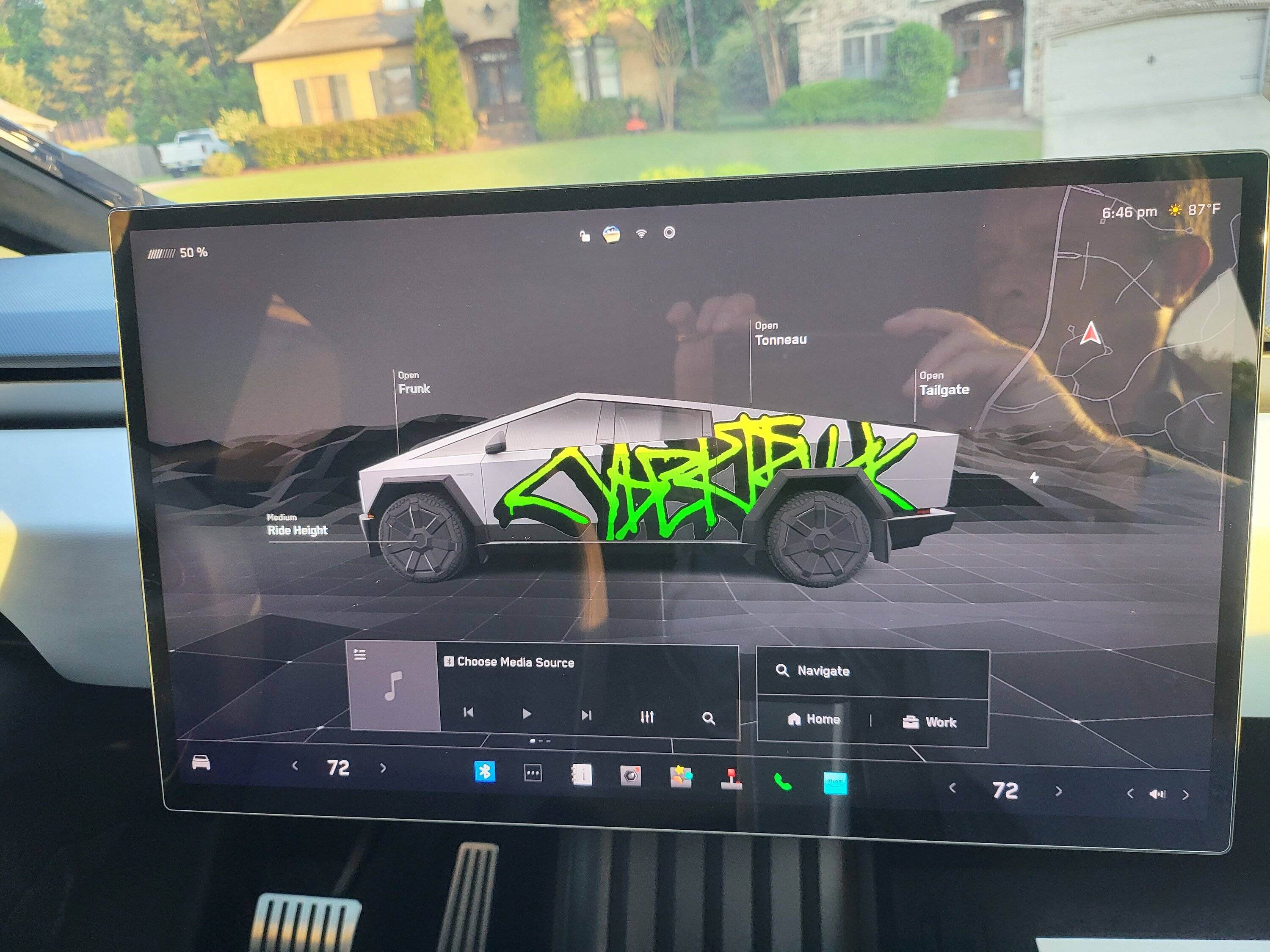 Tesla Cybertruck Abstract Ocean Ultra Premium Tempered Glass Screen Protector Installed! 20250428_184616