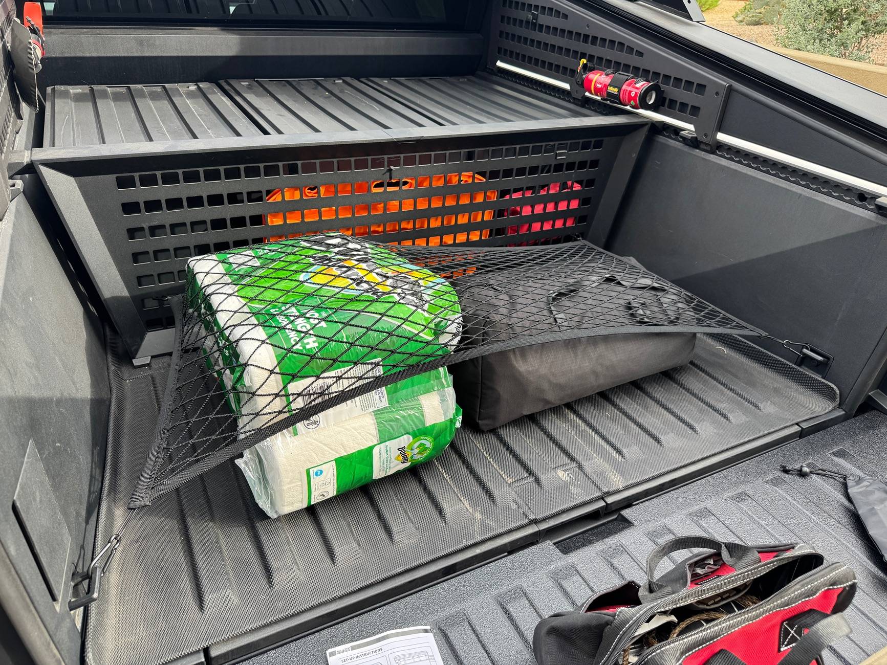 Tesla Cybertruck Basenor Cargo Mesh Installed and Ready to Go! IMG_4620