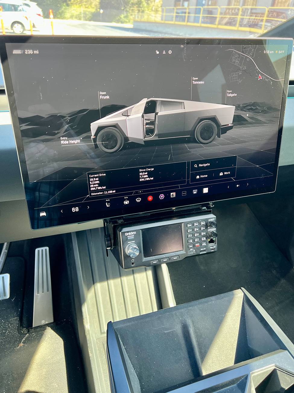 Tesla Cybertruck CB / GRMS Radio Mounting Options Radio Mount