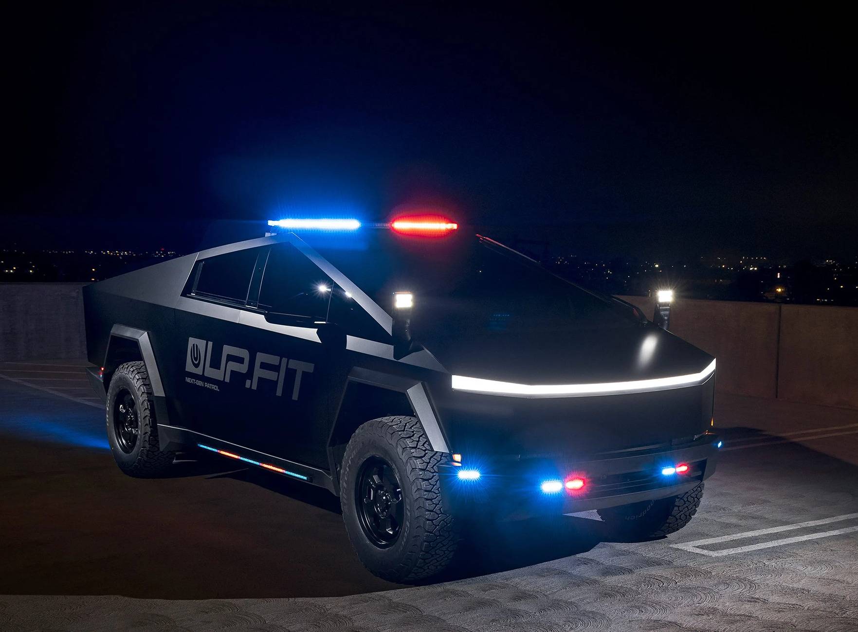 Tesla Cybertruck Qatar government orders fleet of Cybertruck Police Vehicles (outfitted by UP.FIT) 1747170343230-y0