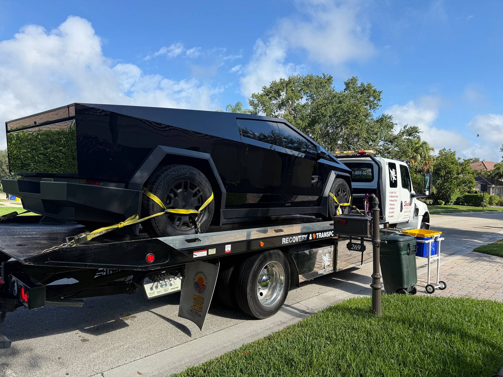 Tesla Cybertruck Needed a tow this morning. Rain related? IMG_1059