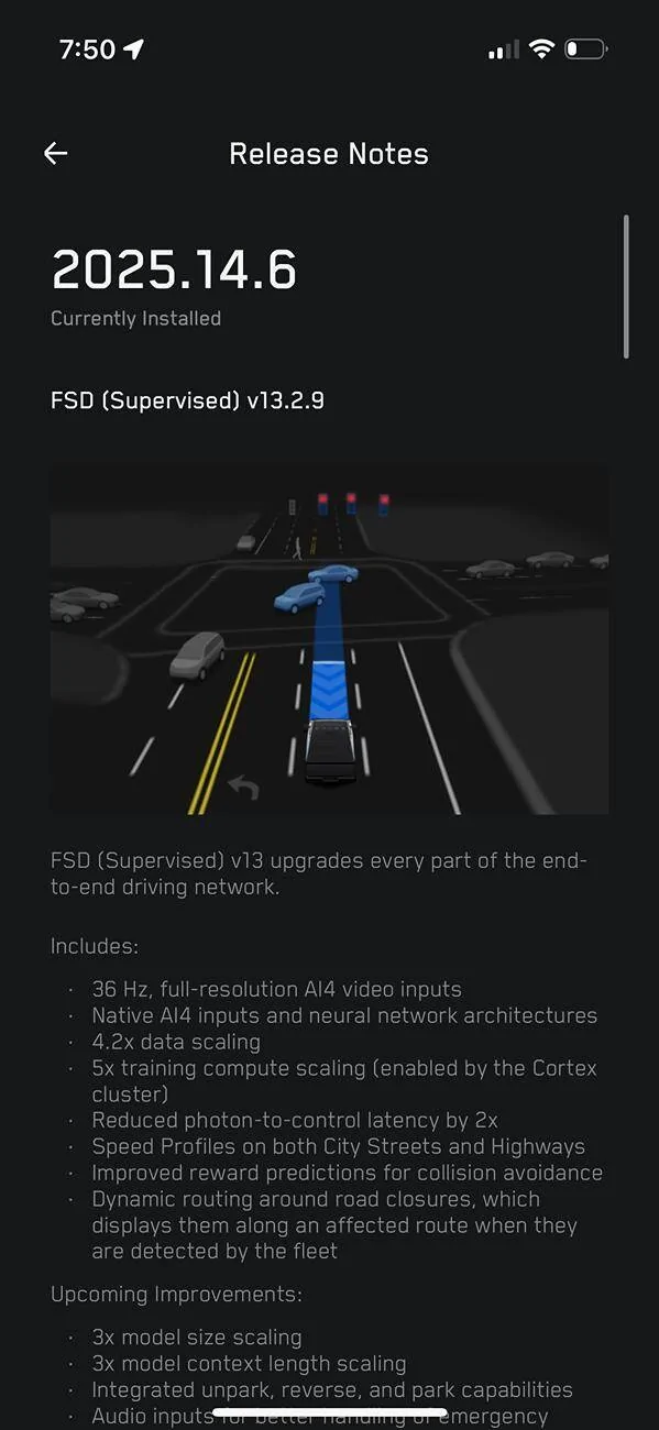 Tesla Cybertruck 2025.14.6 Update IMG_9083