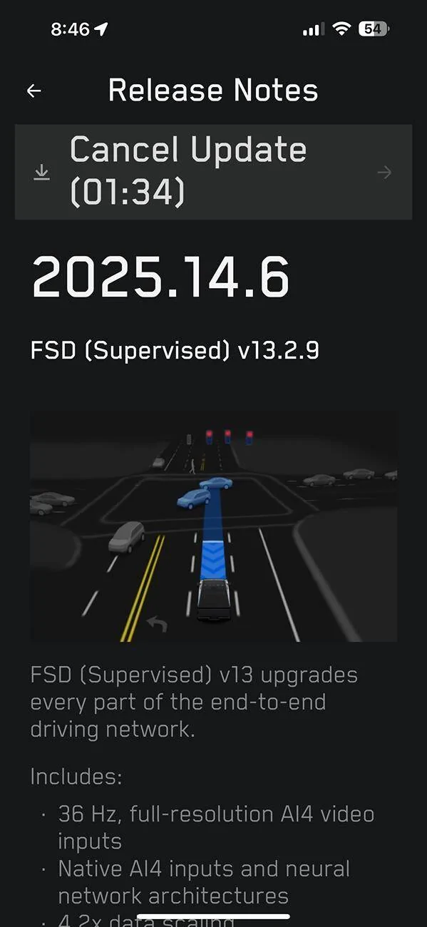 Tesla Cybertruck FSD 13.2.9 now downloading (release notes) IMG_2305