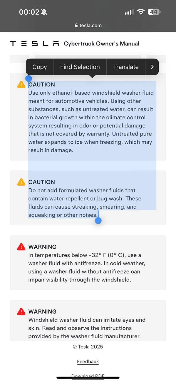 Tesla Cybertruck Best replacement wiper fluid? IMG_5332