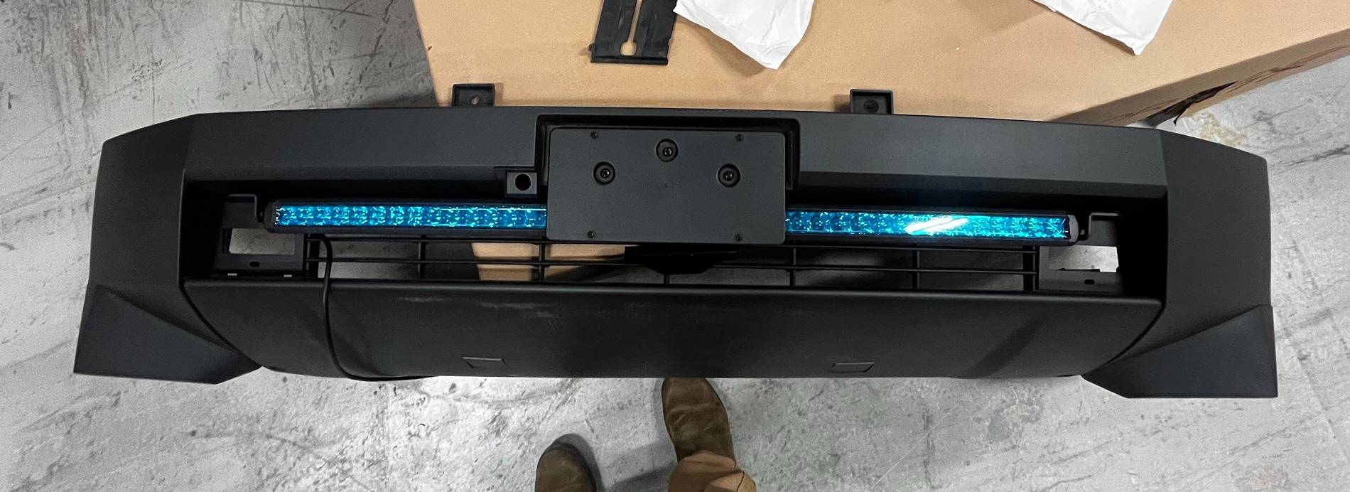 Tesla Cybertruck NEW Bumper Insert LED Lightbar - 40" Curved Light Bar / 48v (no converter!) / Retain Tow Hook Functionality - T Sportline IMG_4780