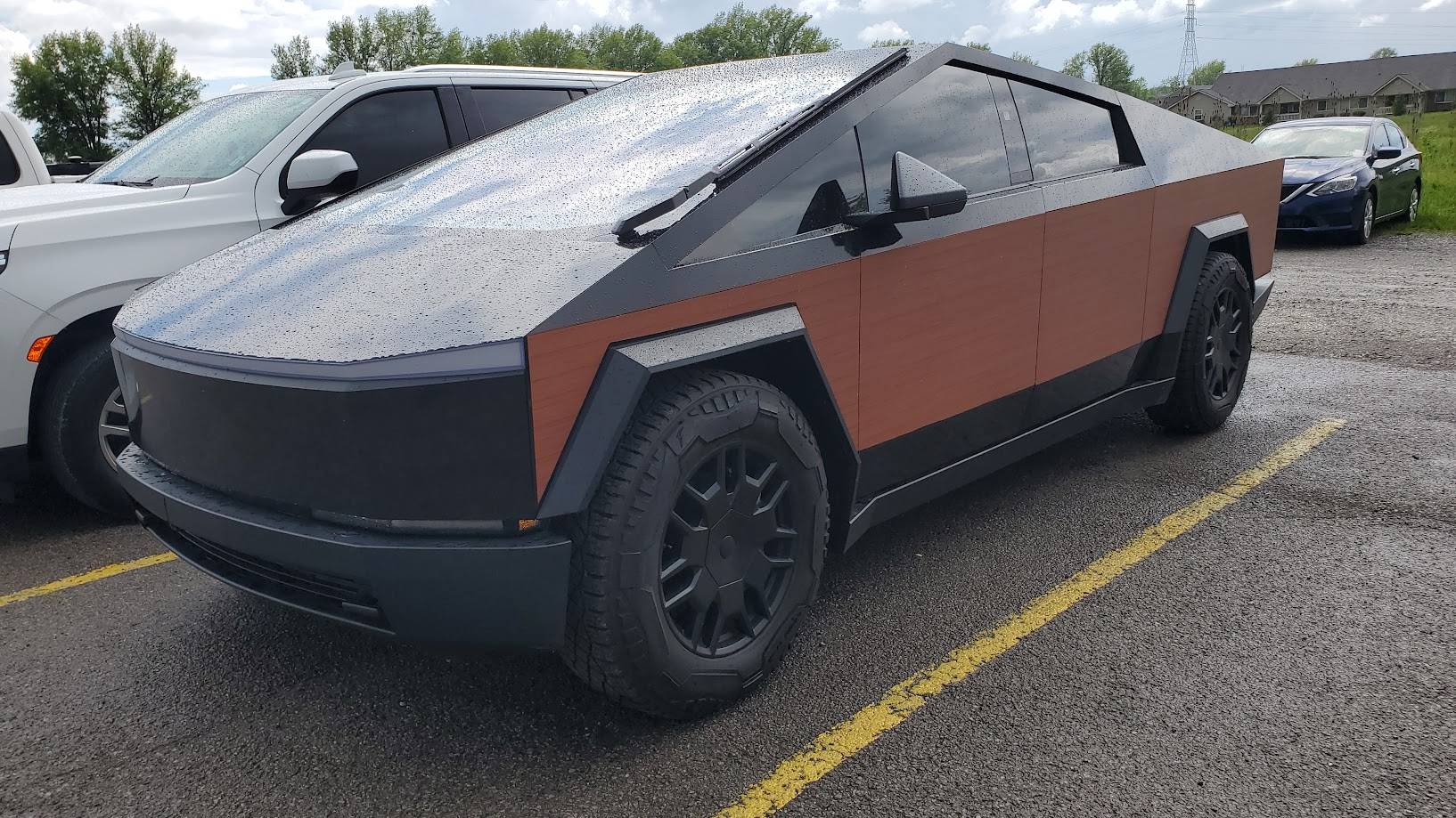 Tesla Cybertruck Got my Etsy 3D printed air dam delete covers 20250514_154001