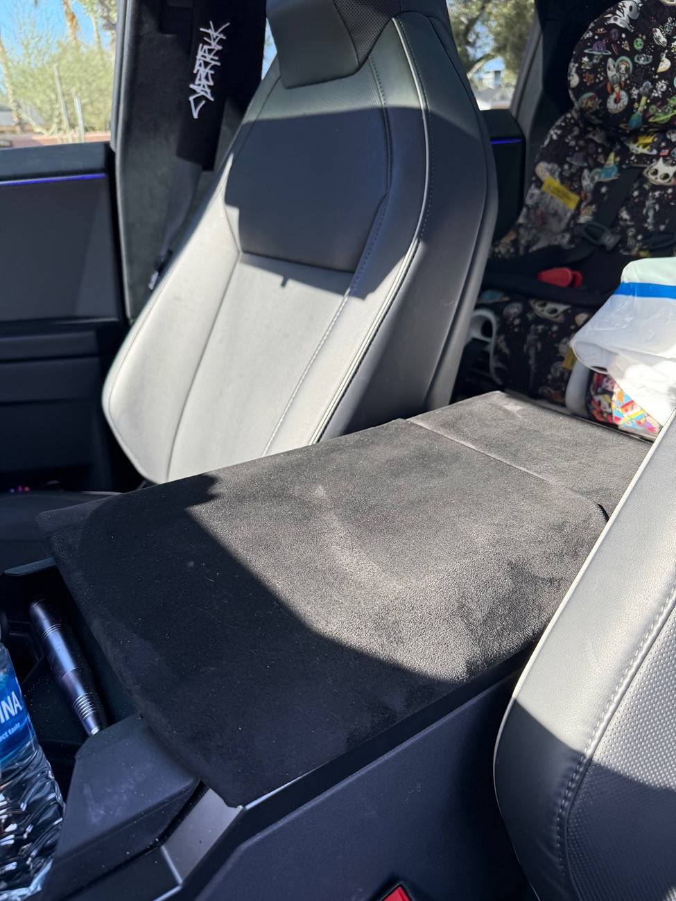 Tesla Cybertruck Alcantara armrest DIY wrap (for extra sensitive elbows) 😎 IMG_3048