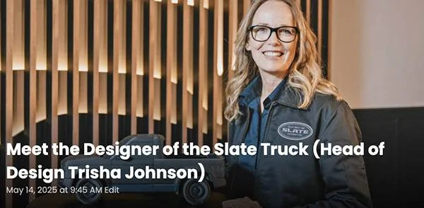 Tesla Cybertruck SLATE Truck Debuts as Modular Pickup & SUV -the-slate-truck-head-of-design-trisha-johnson-jpg