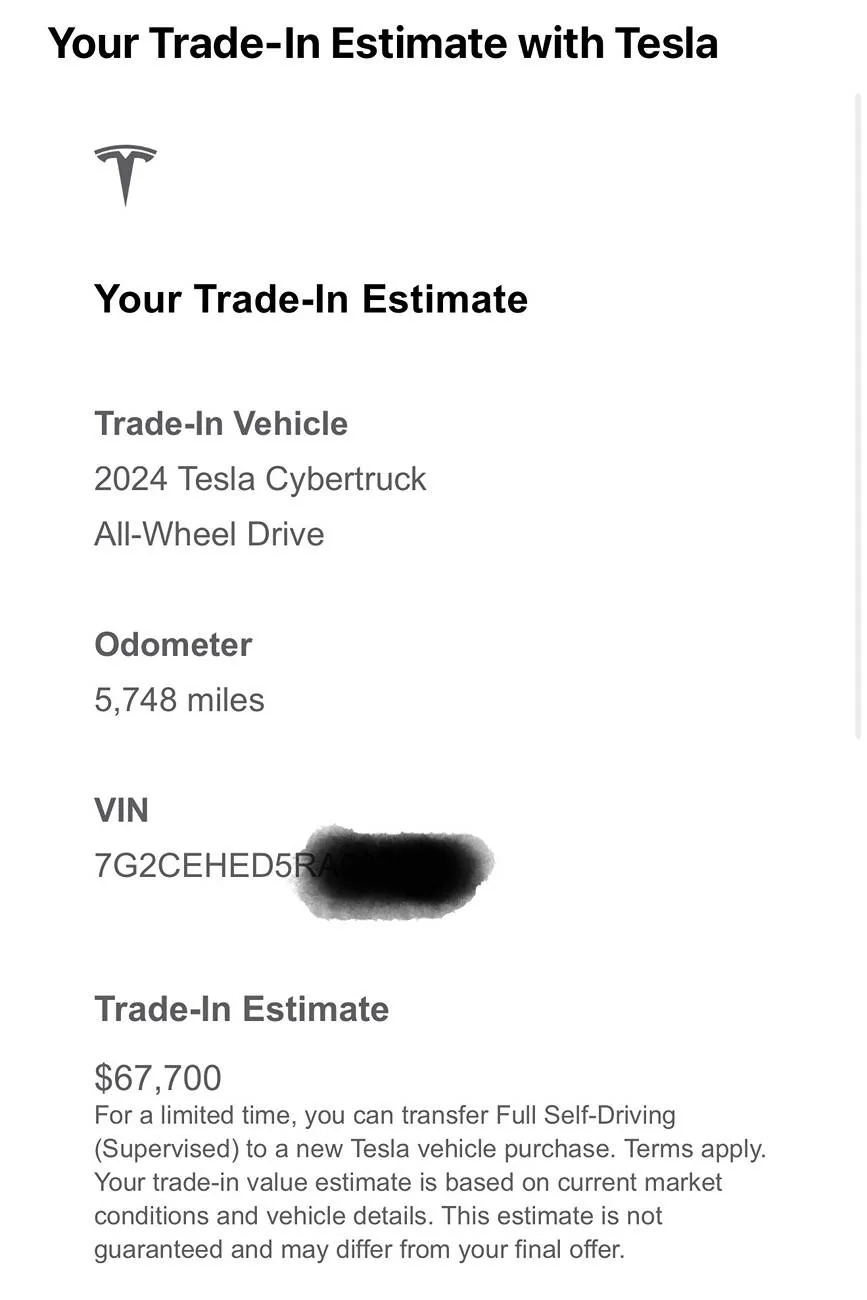 Tesla Cybertruck Cybertruck trade-ins are now live IMG_5582