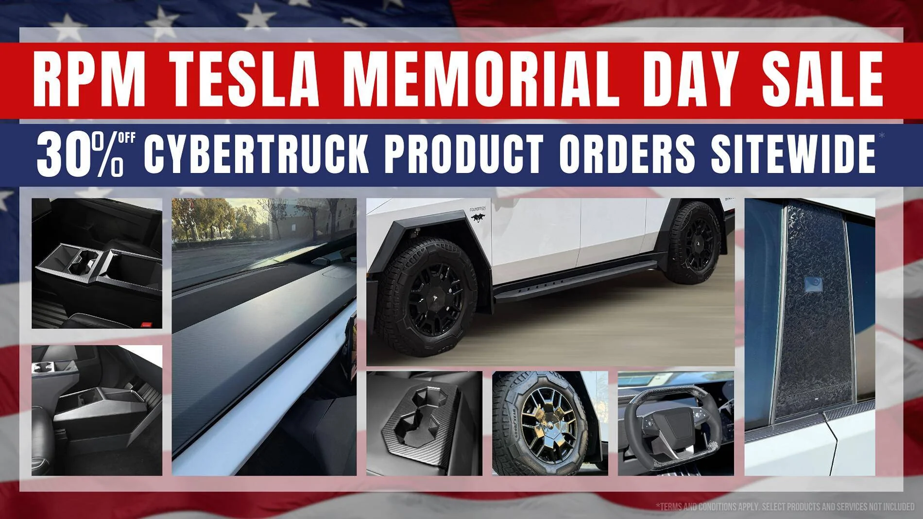 Tesla Cybertruck 🔥 Memorial Day Sale – 30% Off Cybertruck Accessories! Gear Up for Summer 🔥 Memorial Day Sale - RPM Tesla
