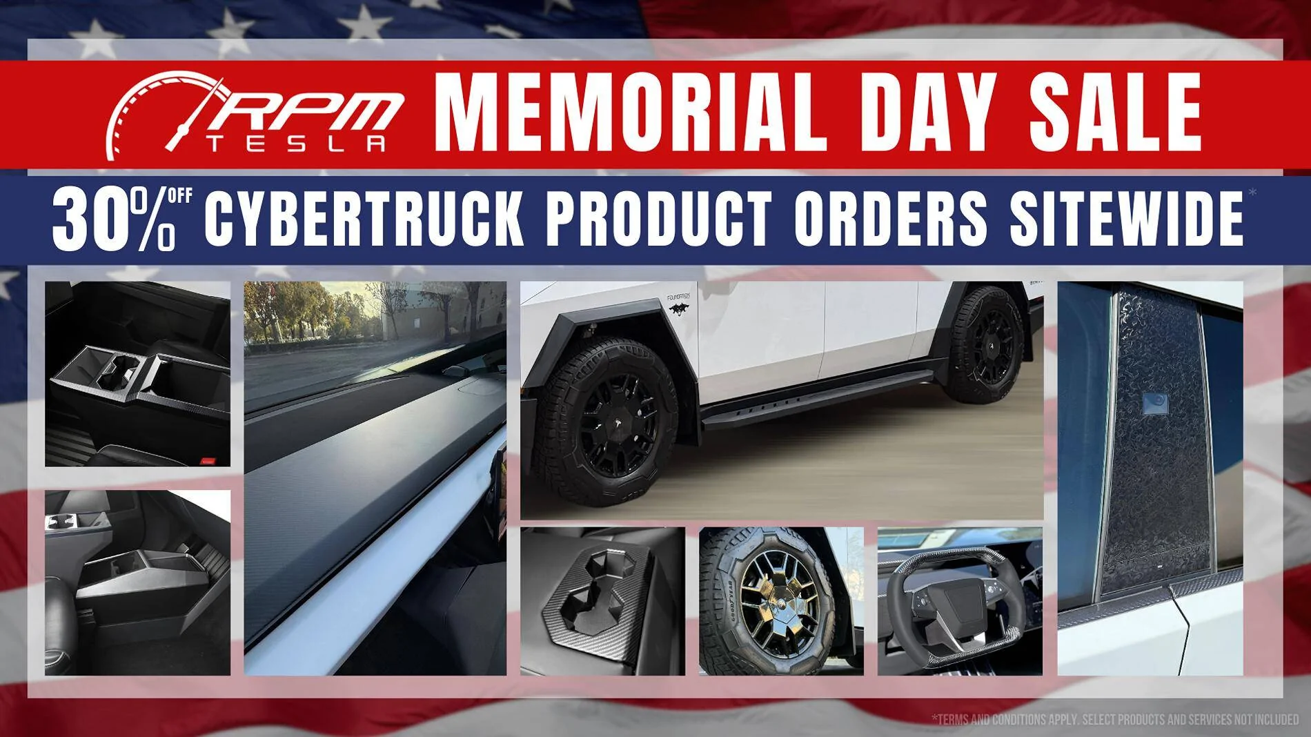 Tesla Cybertruck 🔥 Memorial Day Sale – 30% Off Cybertruck Accessories! 🔥 Memorial Day Sale - RPM Tesla (1)