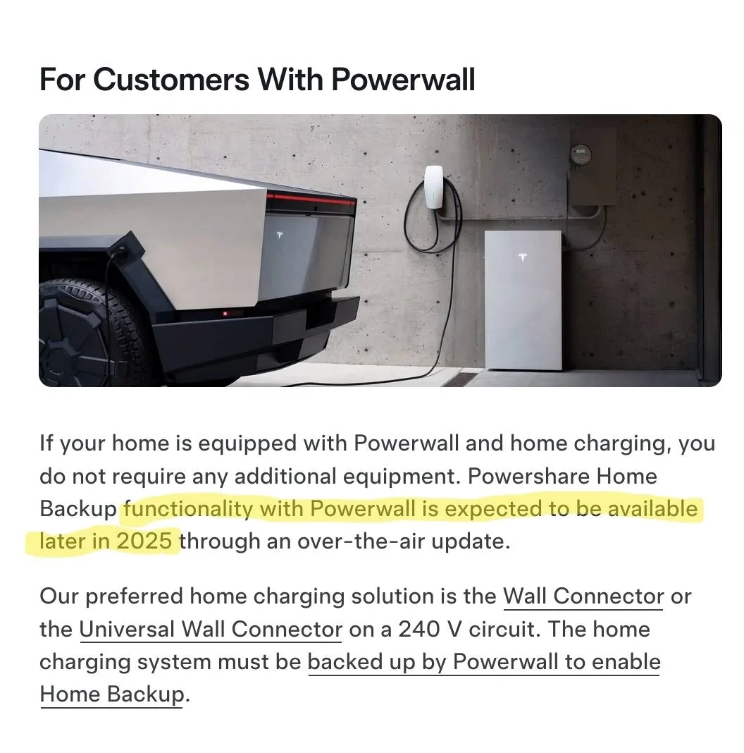 Tesla Cybertruck Adding Solar and Powerwall to Powershare Gateway 3V Screenshot_20250521_193837_Samsung captur