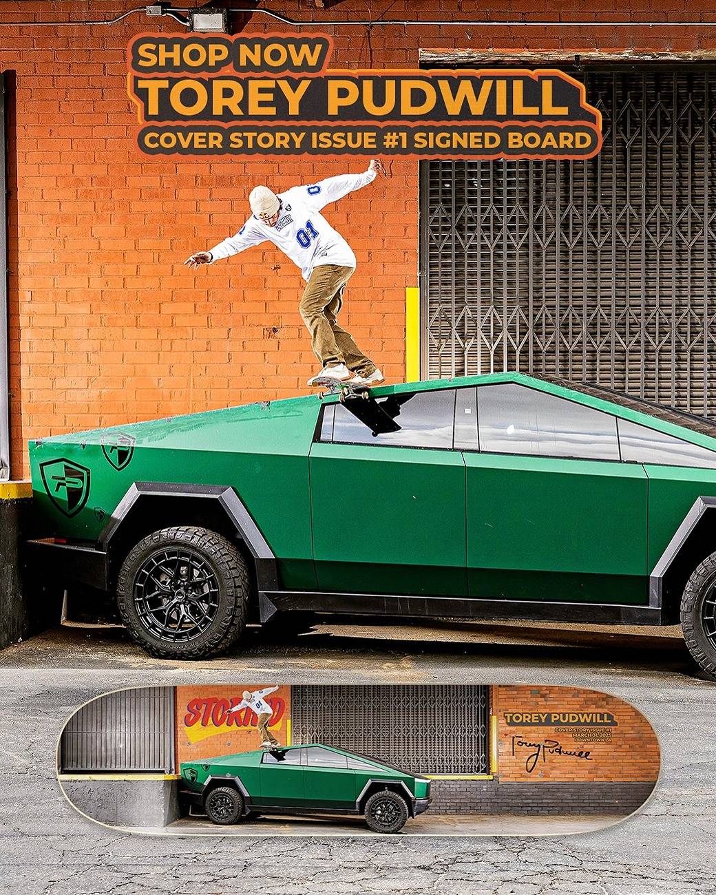 Tesla Cybertruck Pure PPF Cybertruck VS Skateboarder Torey Pudwill I’m gunna wax the sht out of it.” - Torey Pudwill.  FULL VIDEO LIVE now on STORIED Skateboardi