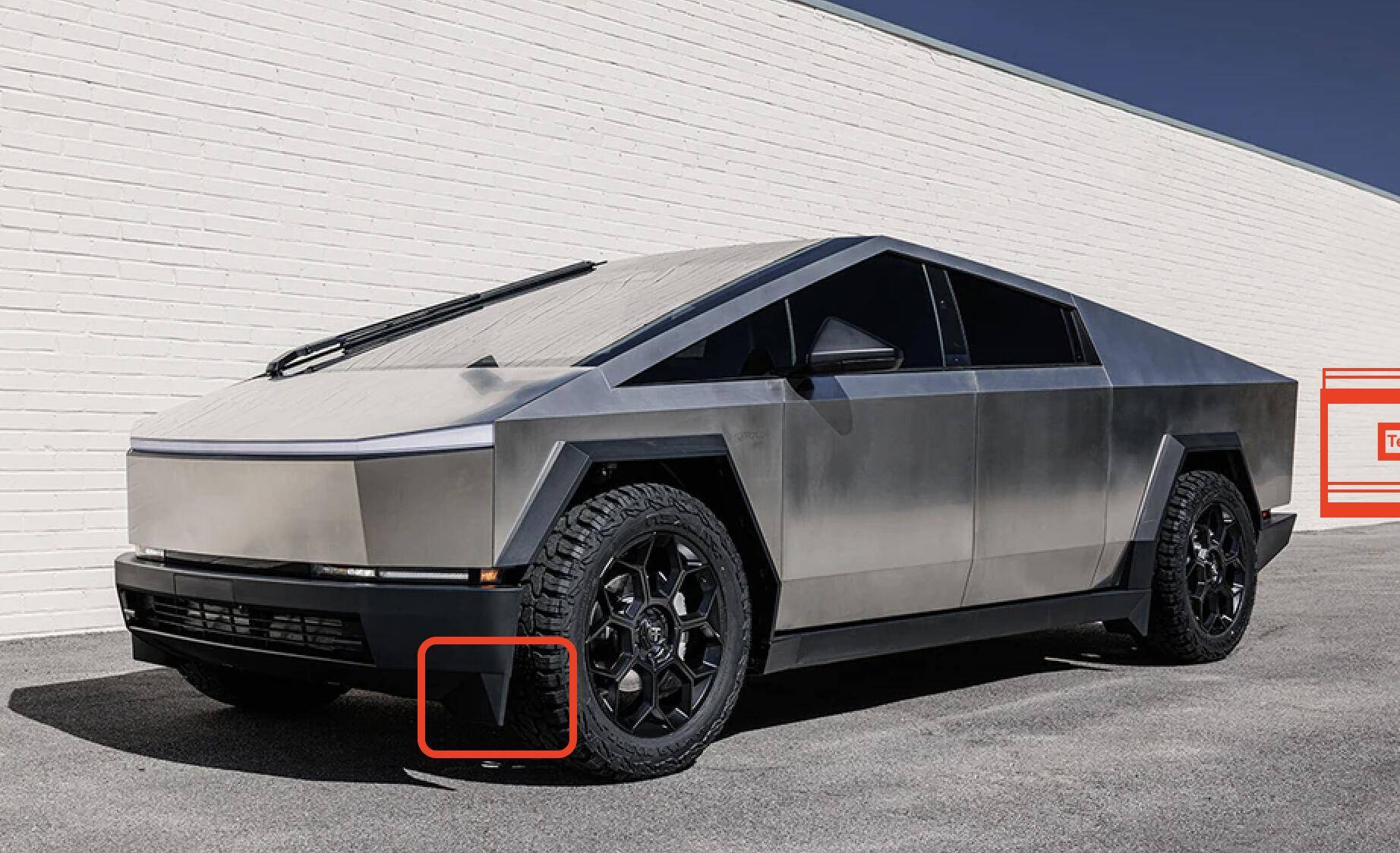 Tesla Cybertruck OEM mud flaps for the front of the tire missing. Where can I buy them? Screenshot 2025-05-26 at 2.25.05 AM