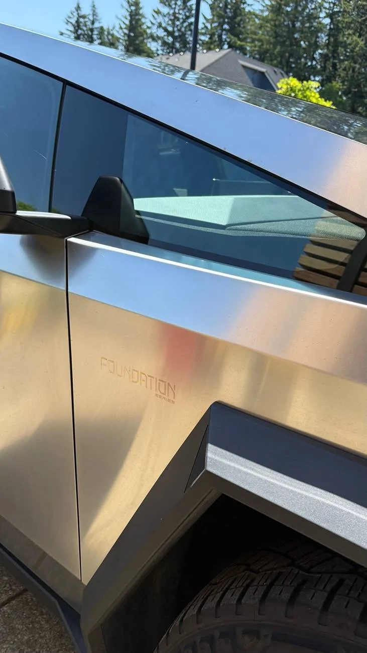 Tesla Cybertruck dark dots on the window IMG_1640