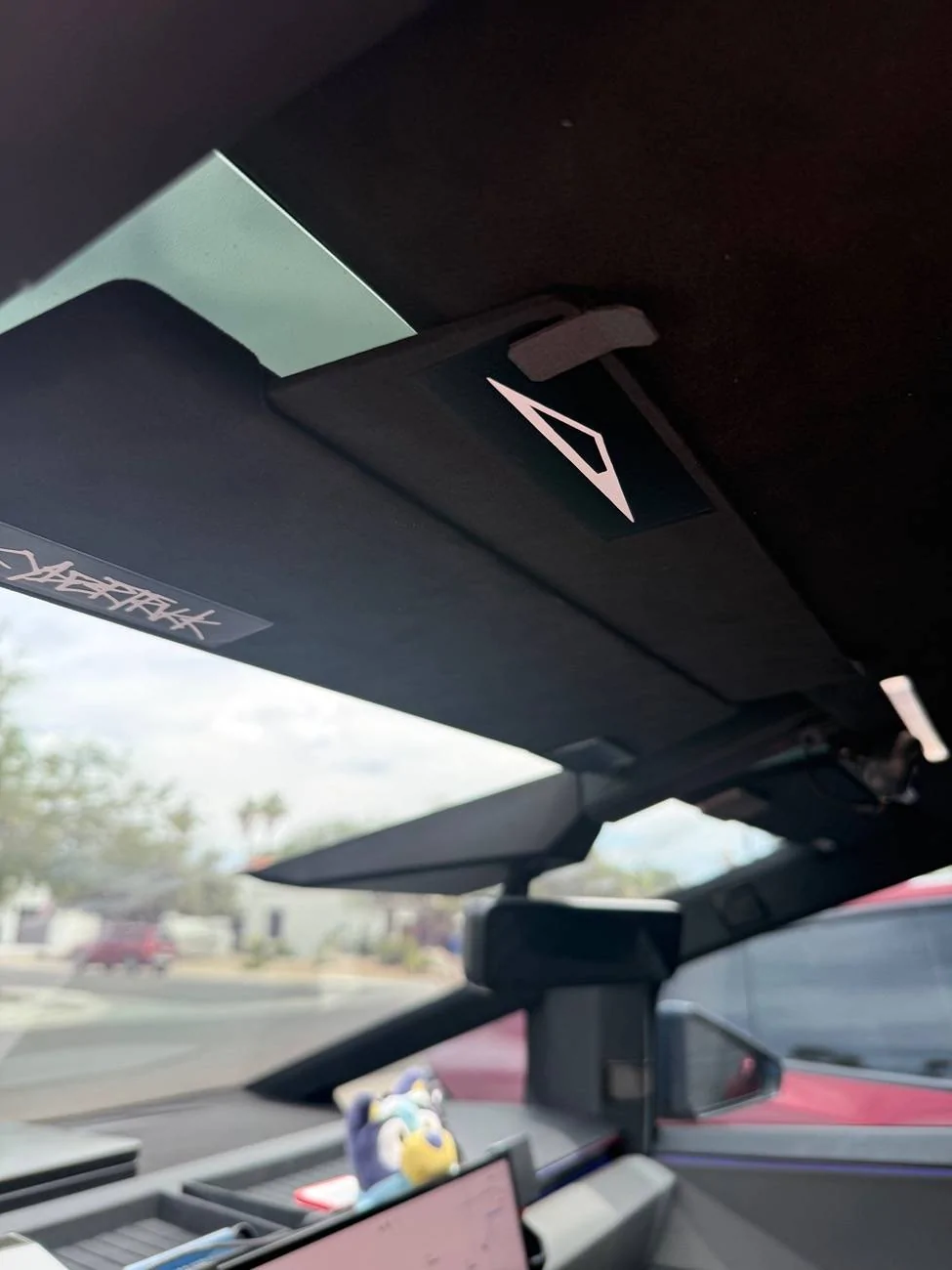 Tesla Cybertruck Sun visor from amazon IMG_3325