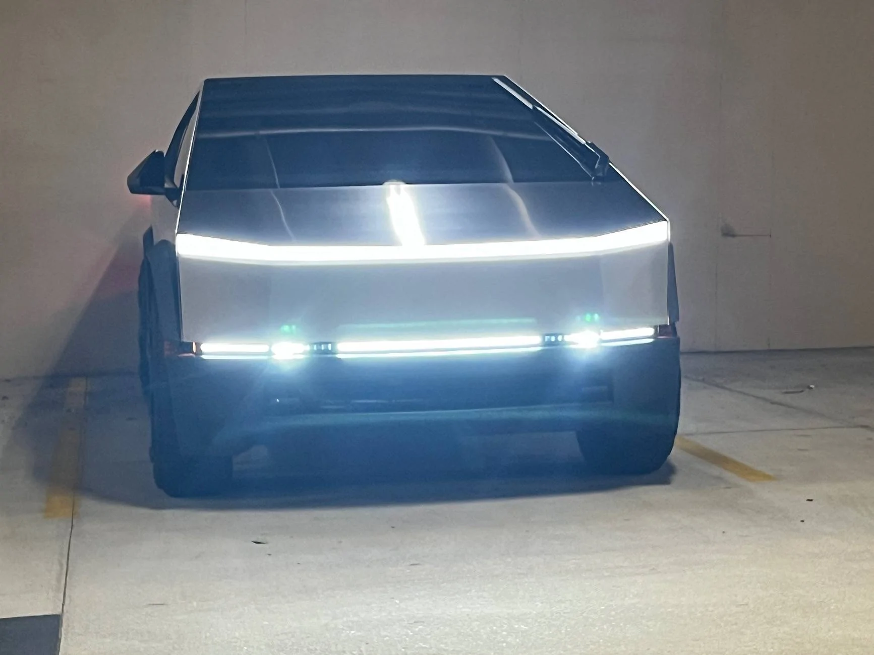 Tesla Cybertruck New Bumper Light Bar installed IMG_3933