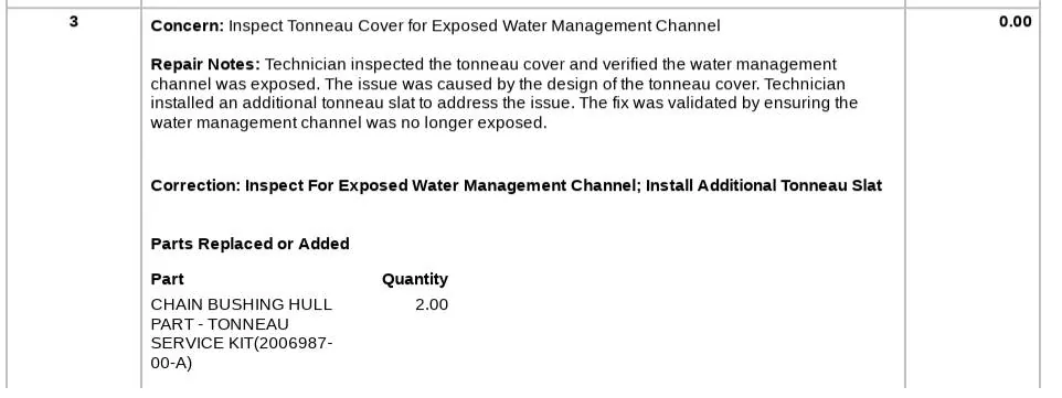 Tesla Cybertruck Tonneau cover gap issue fixed by Service Center under warranty 2025-05-30 14_27_19-page 3 invoice469af793-9961-4546-a1c3-0dba4b711e17.pdf