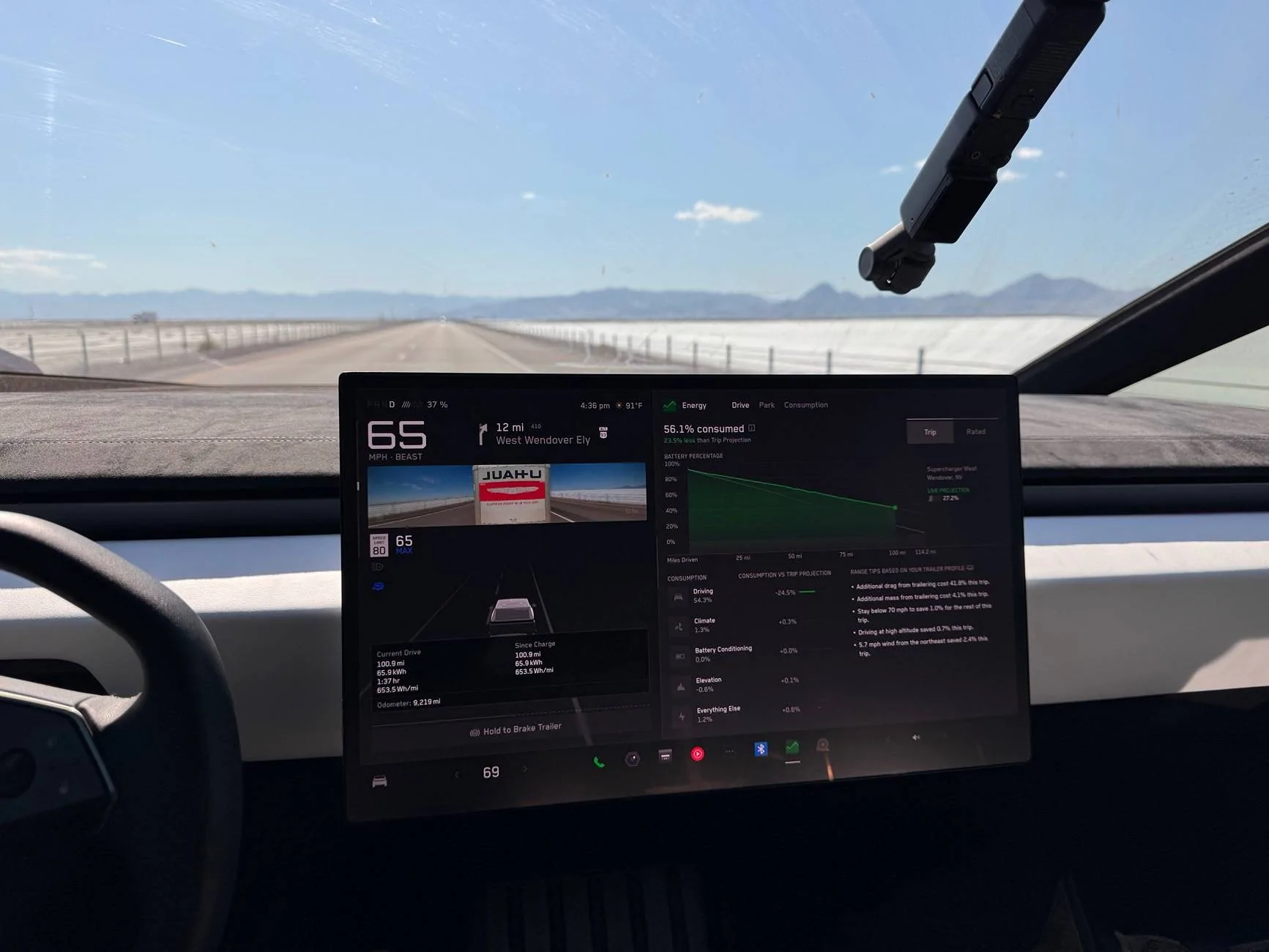 Tesla Cybertruck Cyberbeast U-Haul Towing Test IMG_3325