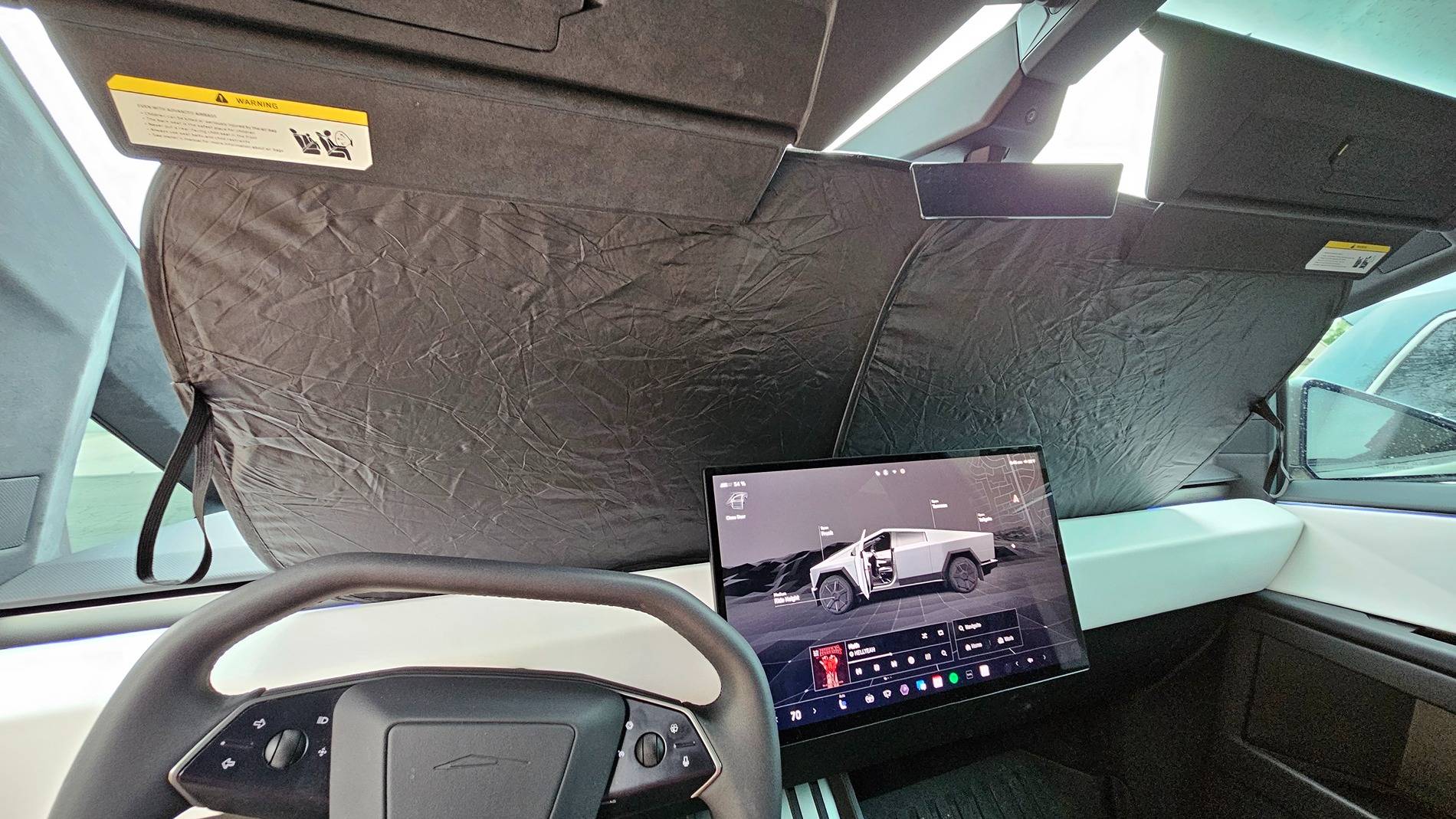 Tesla Cybertruck Sunshade?  This is the way. 20250601_084635