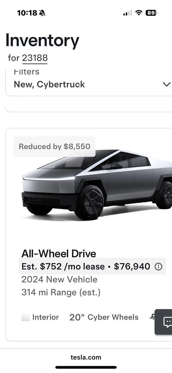 Tesla Cybertruck Has anyone taken delivery of new 2024 non-foundation  $8,550 off, dual motor inventory  VIN  42XXX IMG_8855