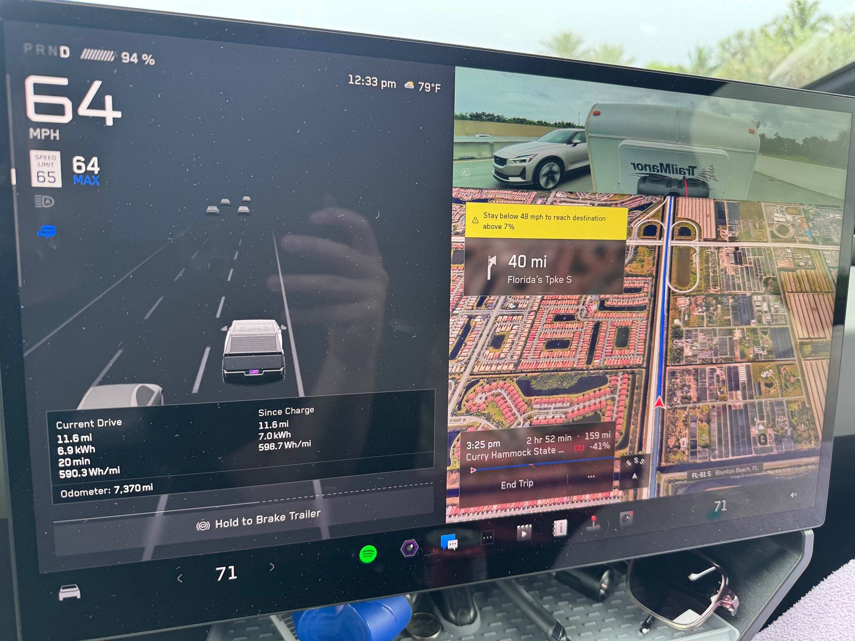 Tesla Cybertruck Just got a Trailmanor hard shell pop up camper -- towing stats IMG_2252