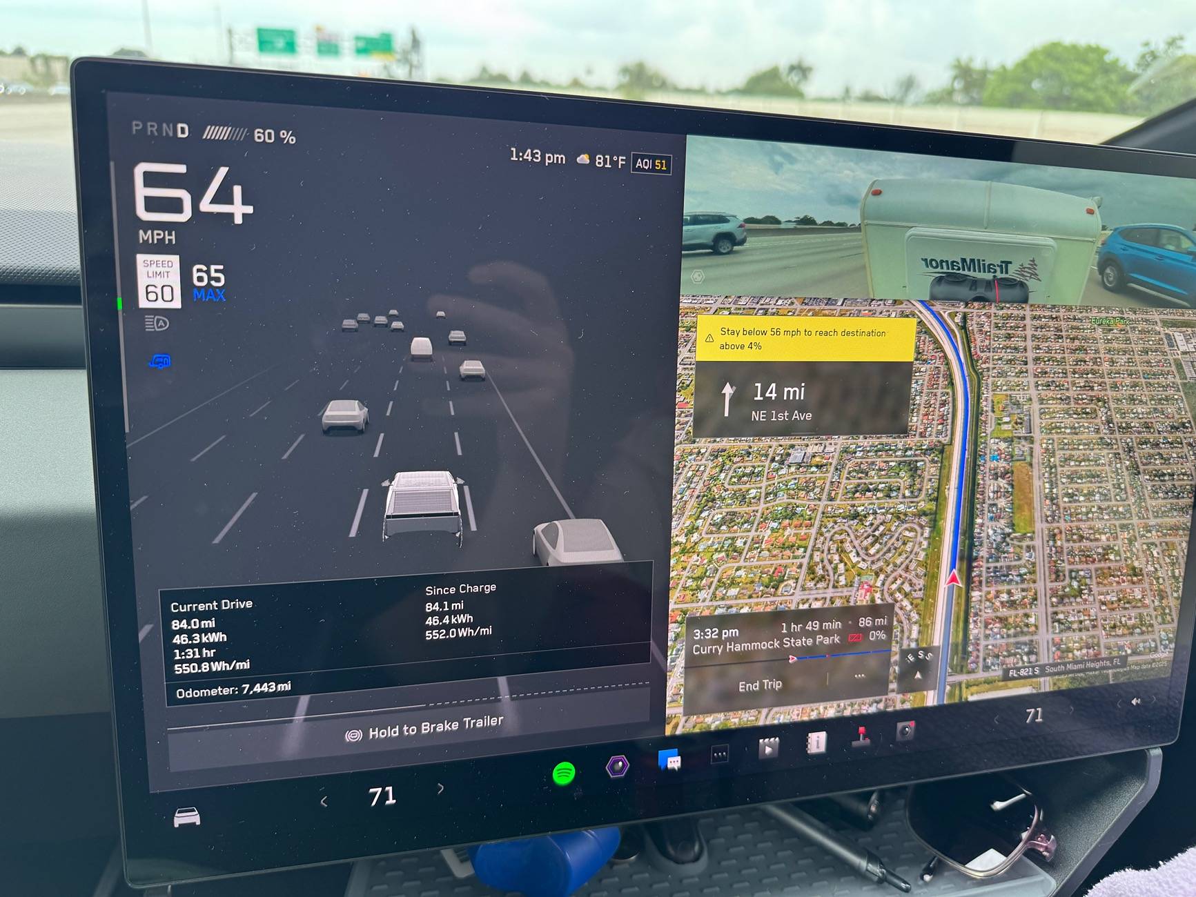 Tesla Cybertruck Just got a Trailmanor hard shell pop up camper -- towing stats IMG_2253