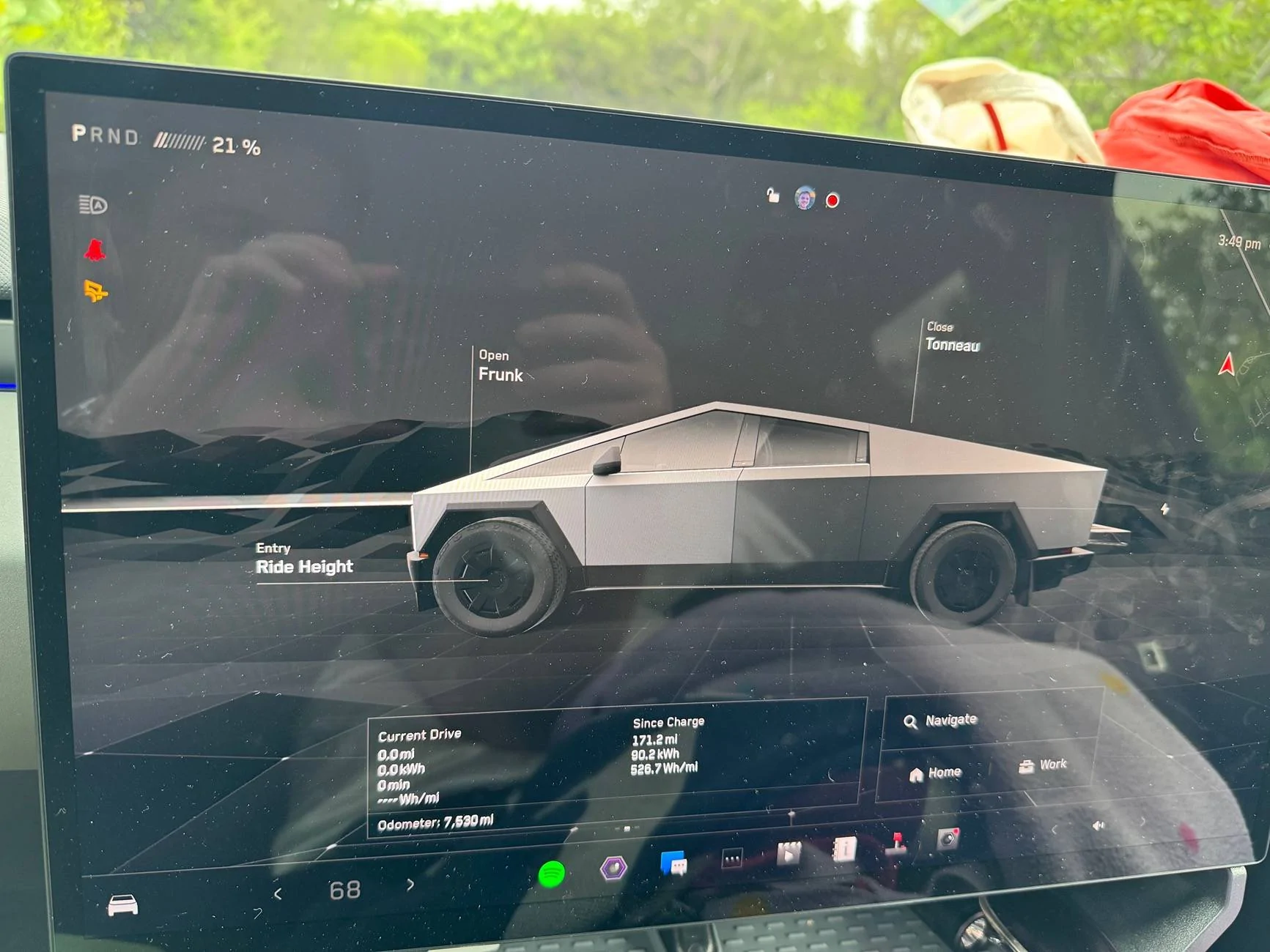 Tesla Cybertruck Just got a Trailmanor hard shell pop up camper -- towing stats IMG_2255