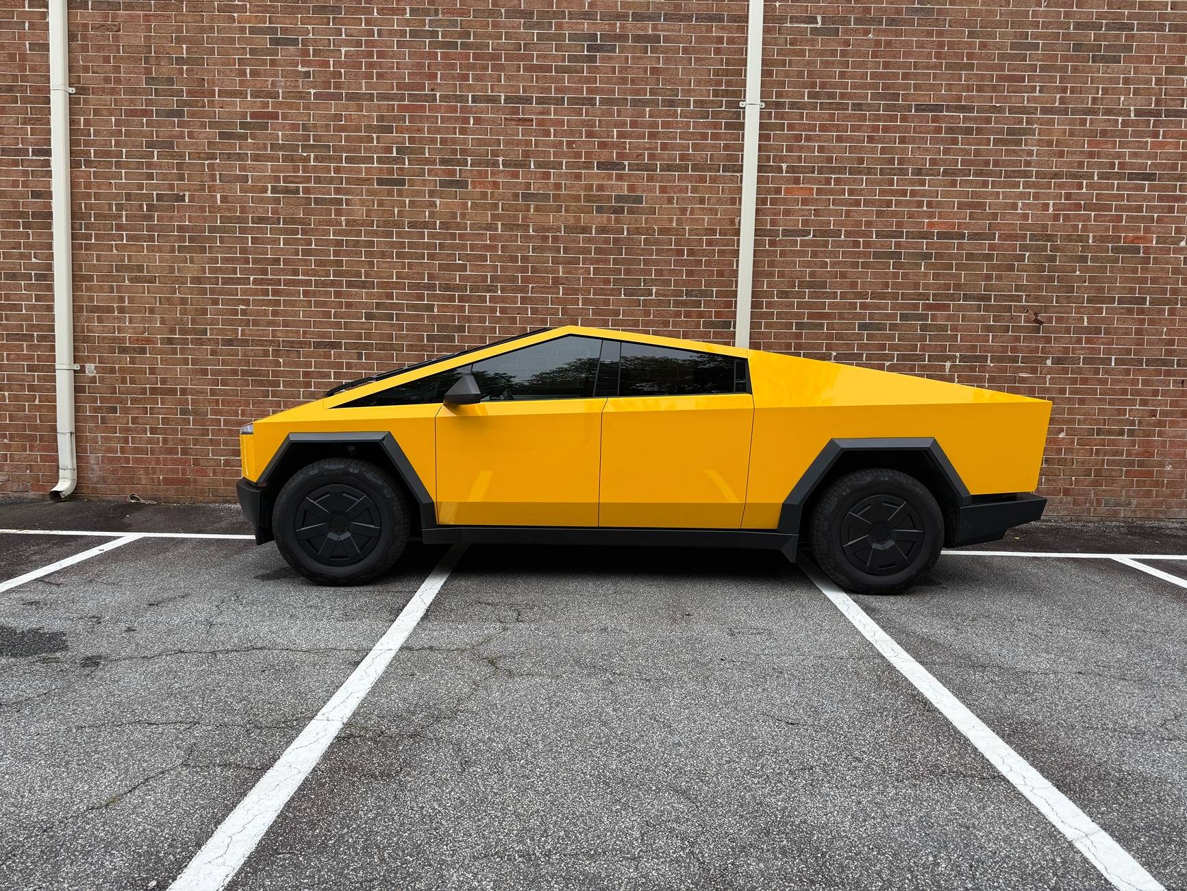 Tesla Cybertruck 3M Gloss Sunflower - Doesn't get brighter!  Custom wrap install by TSportline -- DIY kit available! IMG_8679