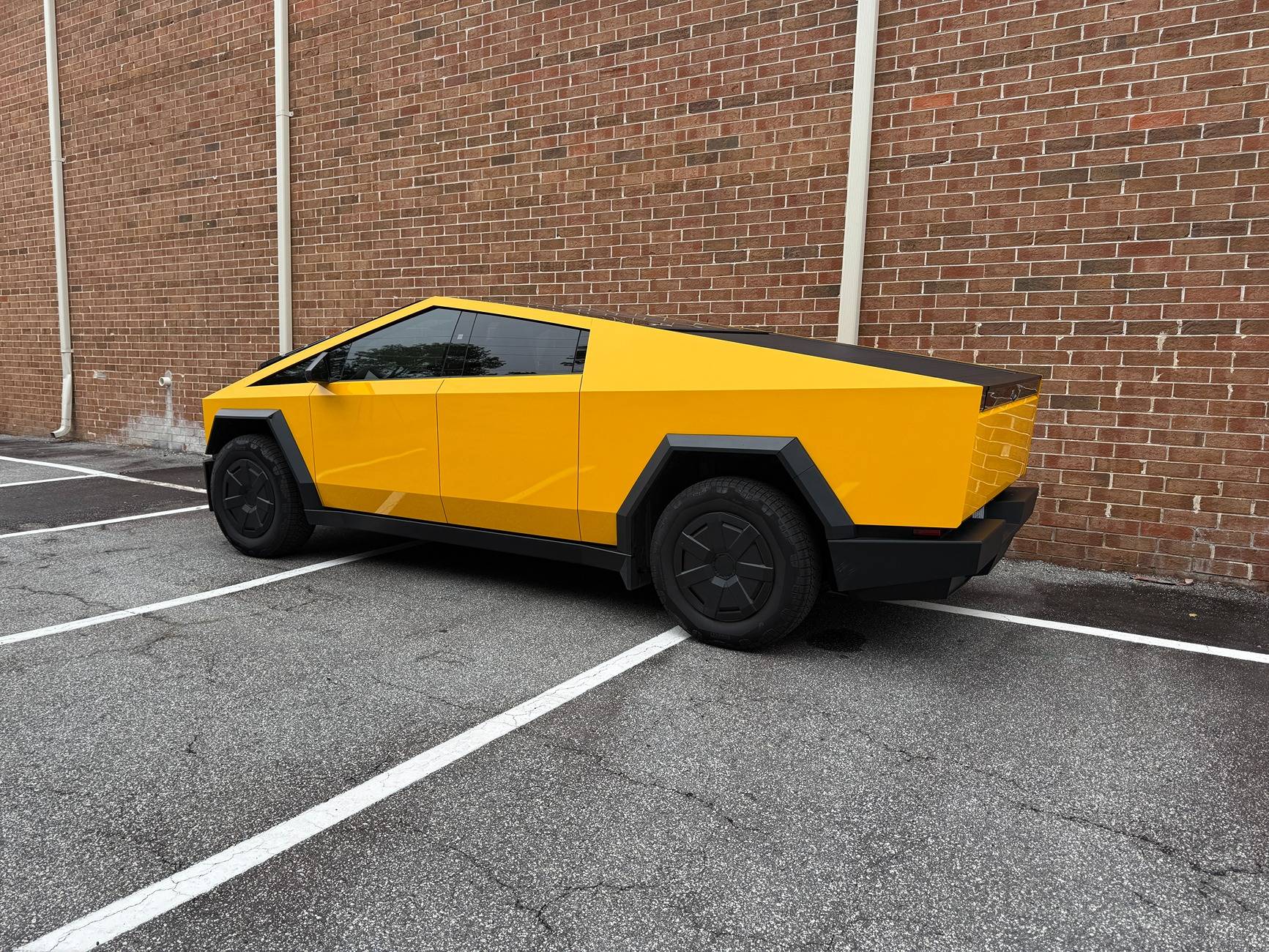 Tesla Cybertruck 3M Gloss Sunflower - Doesn't get brighter!  Custom wrap install by TSportline -- DIY kit available! IMG_8674 2.JPG