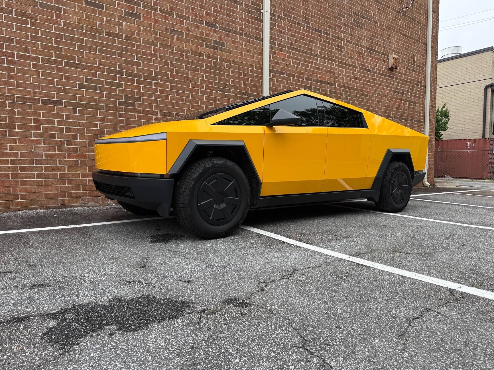 Tesla Cybertruck 3M Gloss Sunflower - Doesn't get brighter!  Custom wrap install by TSportline -- DIY kit available! IMG_8669.JPG