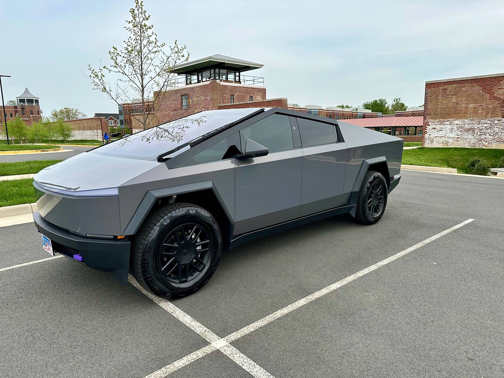 Tesla Cybertruck Magic Flame Splendid Gray PPF Wrap is 2 styles in 1 on Cybertruck IMG_8109