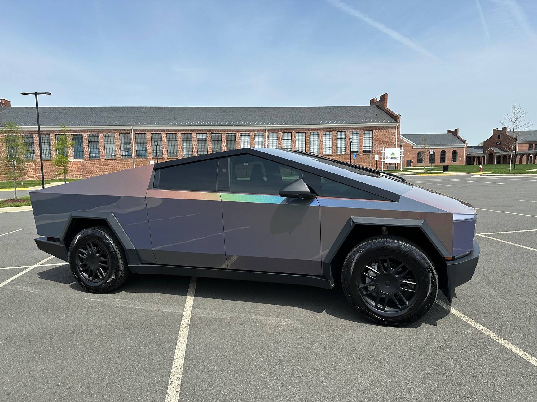 Tesla Cybertruck Magic Flame Splendid Gray PPF Wrap is 2 styles in 1 on Cybertruck IMG_8098